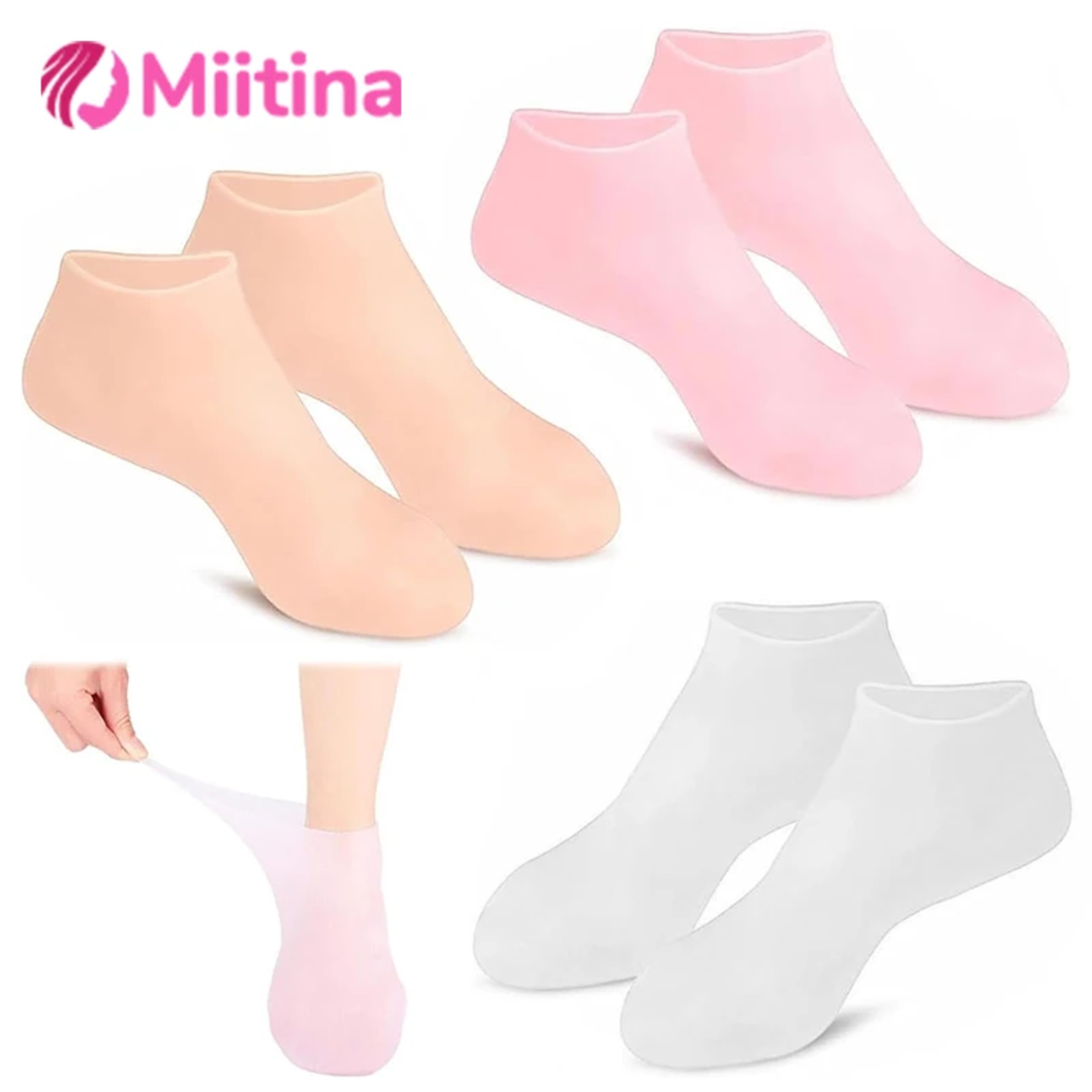 2 Pairs Moisturizing Glove Socks for Foot Care, Nourishing Skin, Anti Heel Dryness, Full Foot Moisturizing Socks – view 1