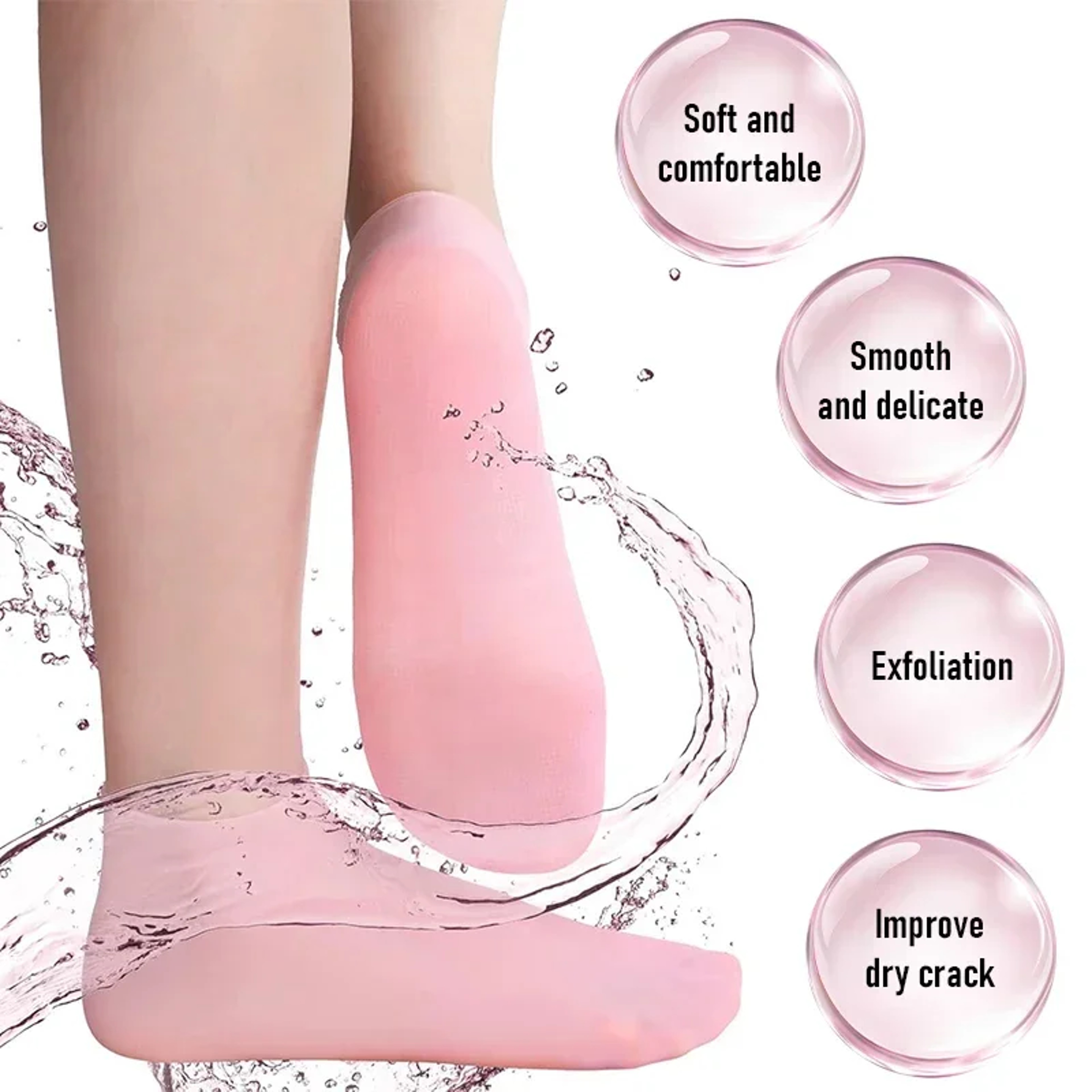 2 Pairs Moisturizing Glove Socks for Foot Care, Nourishing Skin, Anti Heel Dryness, Full Foot Moisturizing Socks – view 5