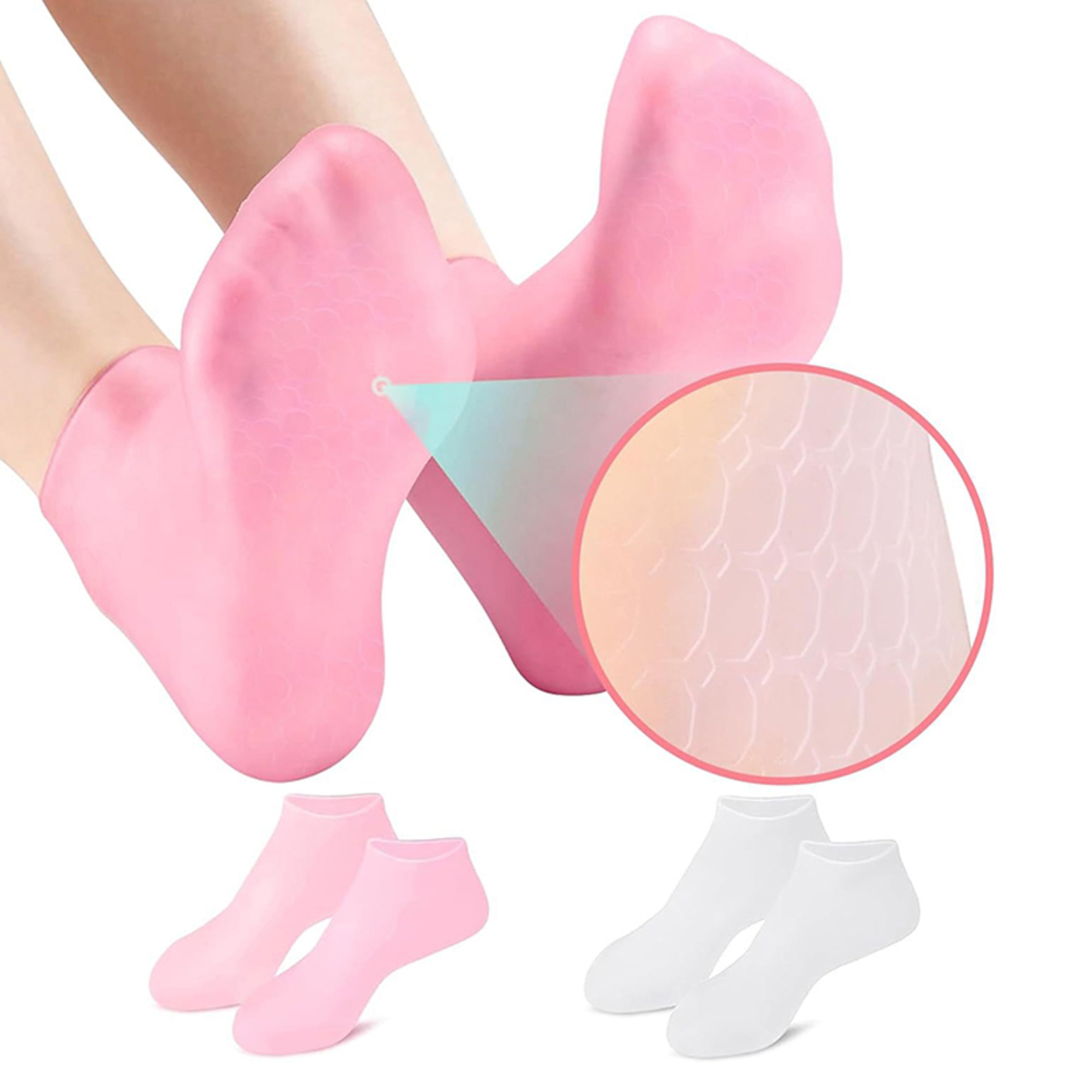 1 Pair Silicone Anti Crack Foot Mask Prevents Dryness, Foot Spa Mask Pedicure Socks Moisturizing Gloves for Feet Care – view 1
