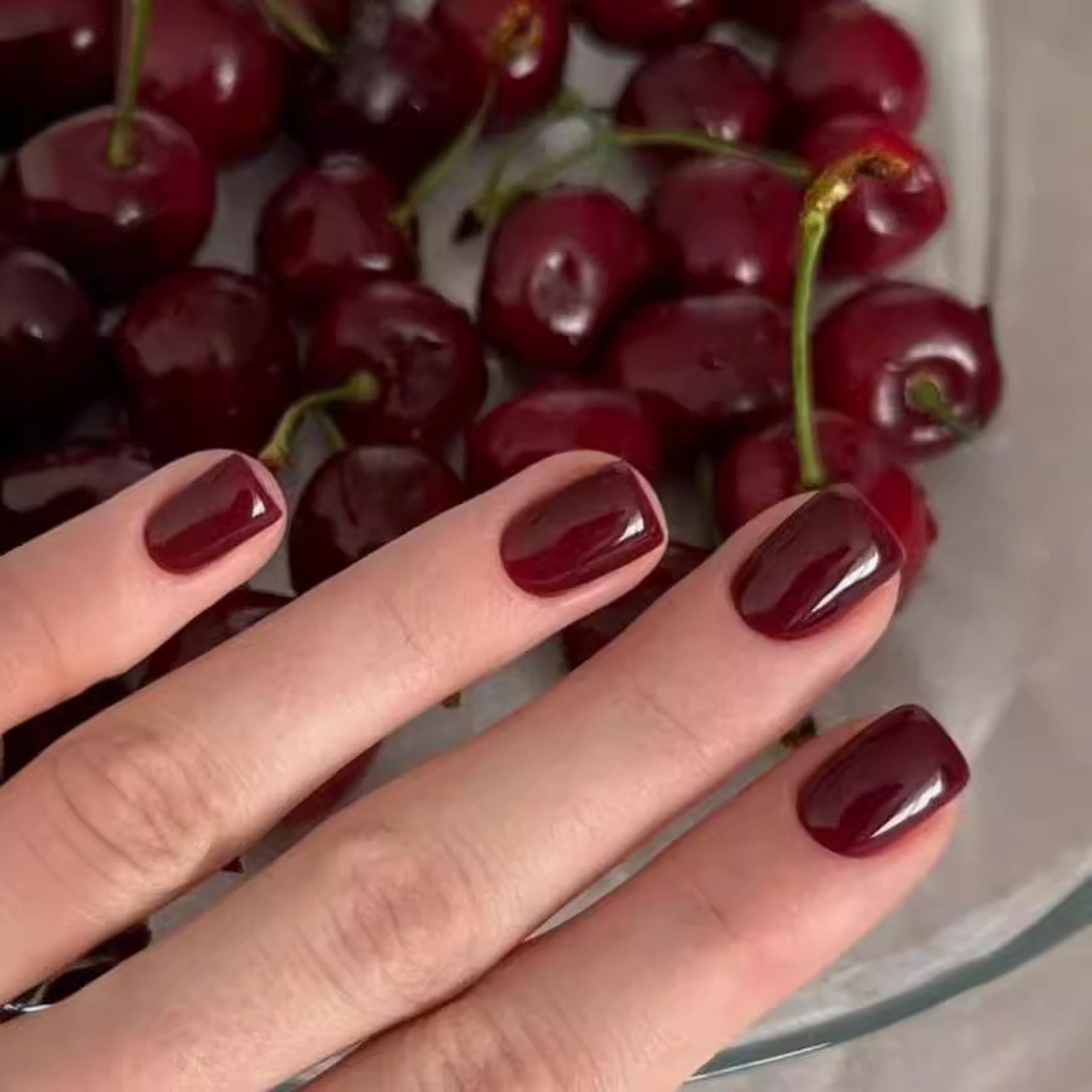 Wine Red Press On Nails 24pcs Short Square Full Cover Reusable False Nails – view 2