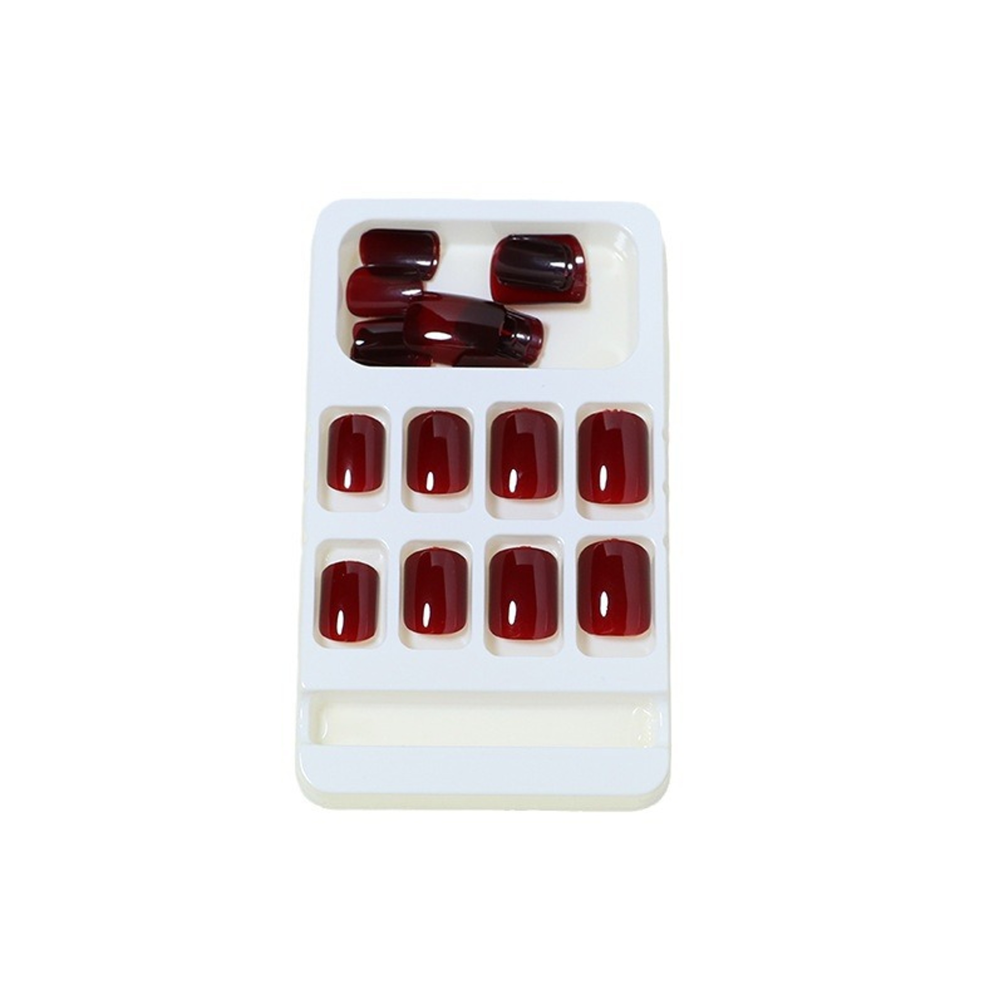 Wine Red Press On Nails 24pcs Short Square Full Cover Reusable False Nails – view 5