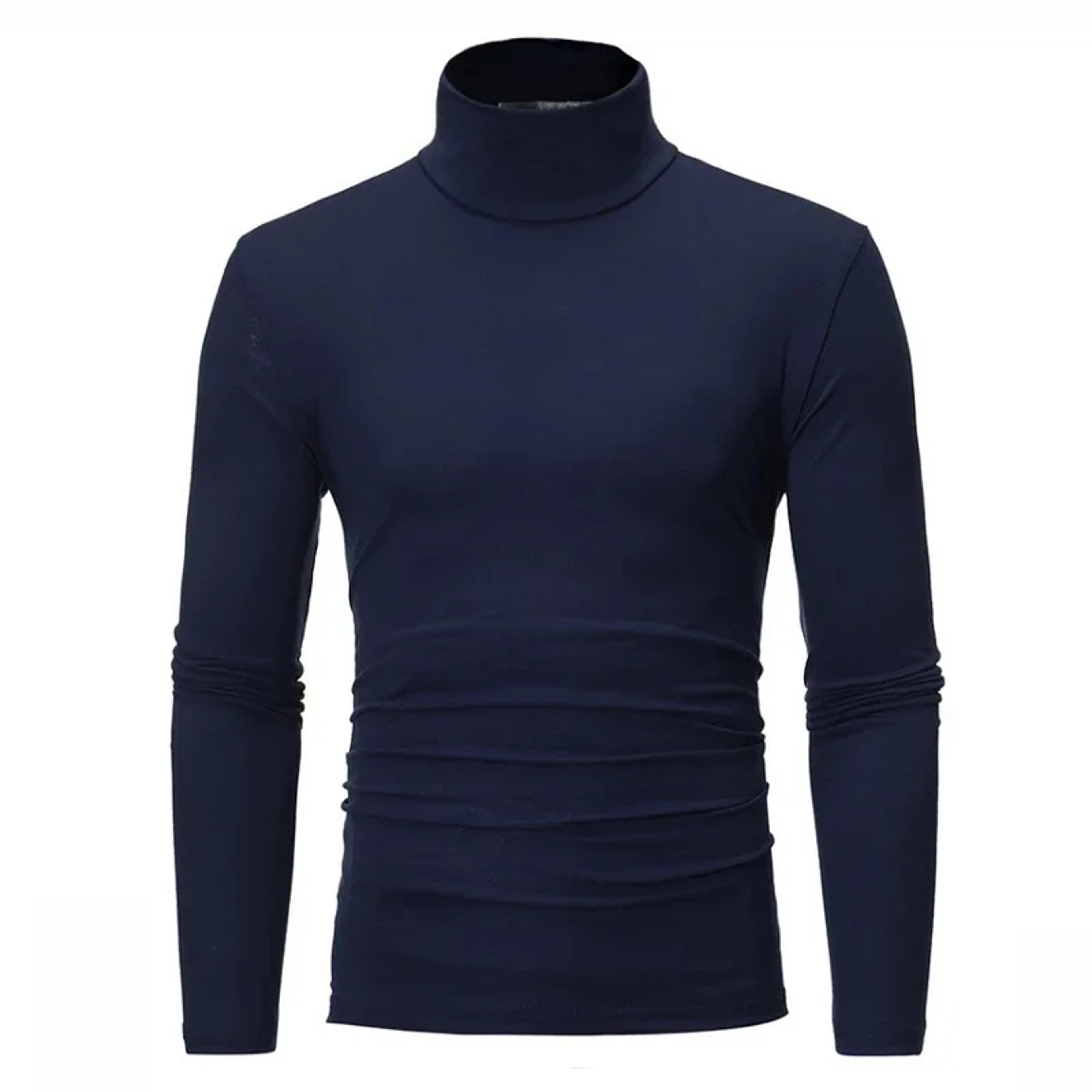 Men's Turtleneck Sweater, Thin Knitted Pullover for Spring and Autumn, Cotton Clothing in Black and White Tops – view 8