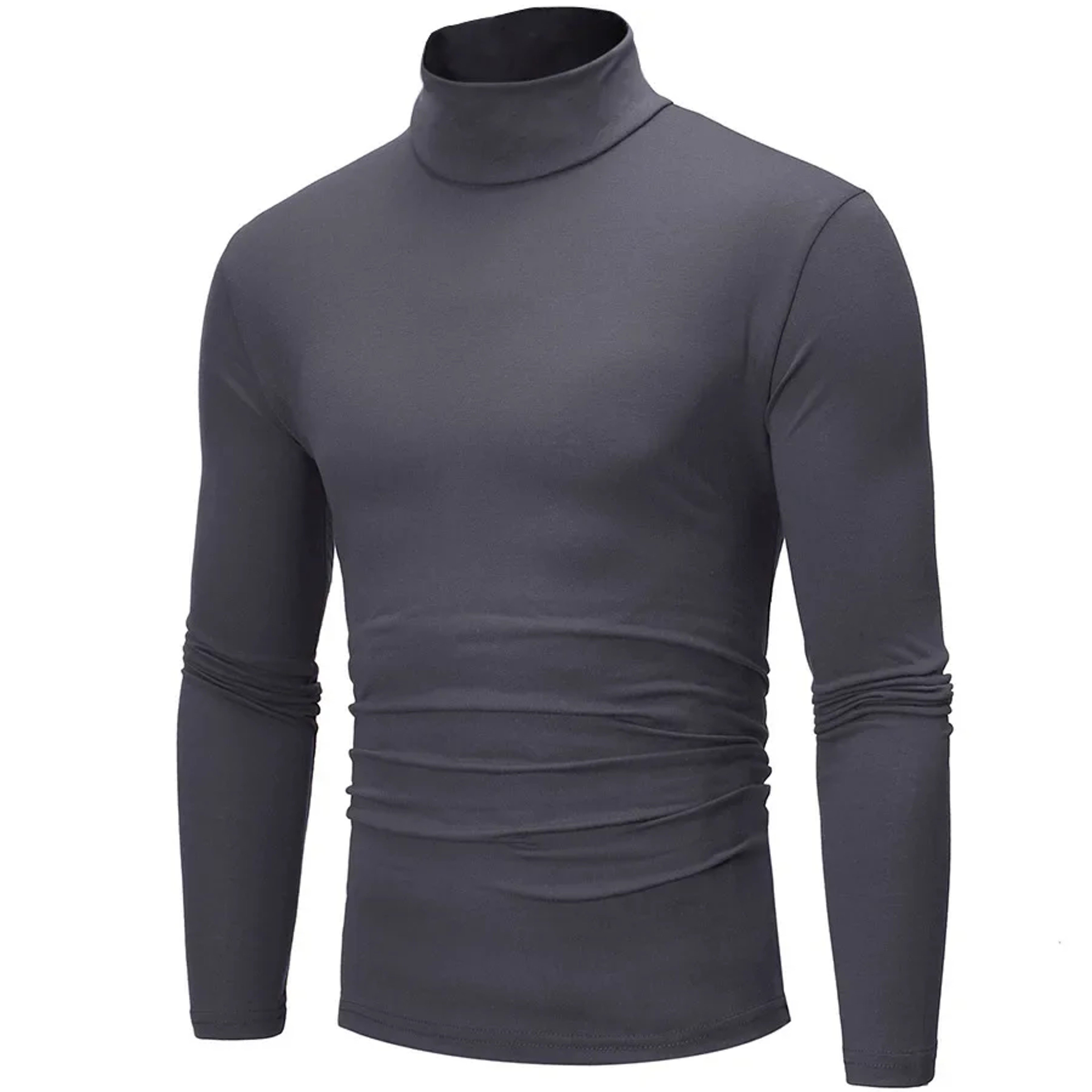 Men's Turtleneck Sweater, Thin Knitted Pullover for Spring and Autumn, Cotton Clothing in Black and White Tops – view 9