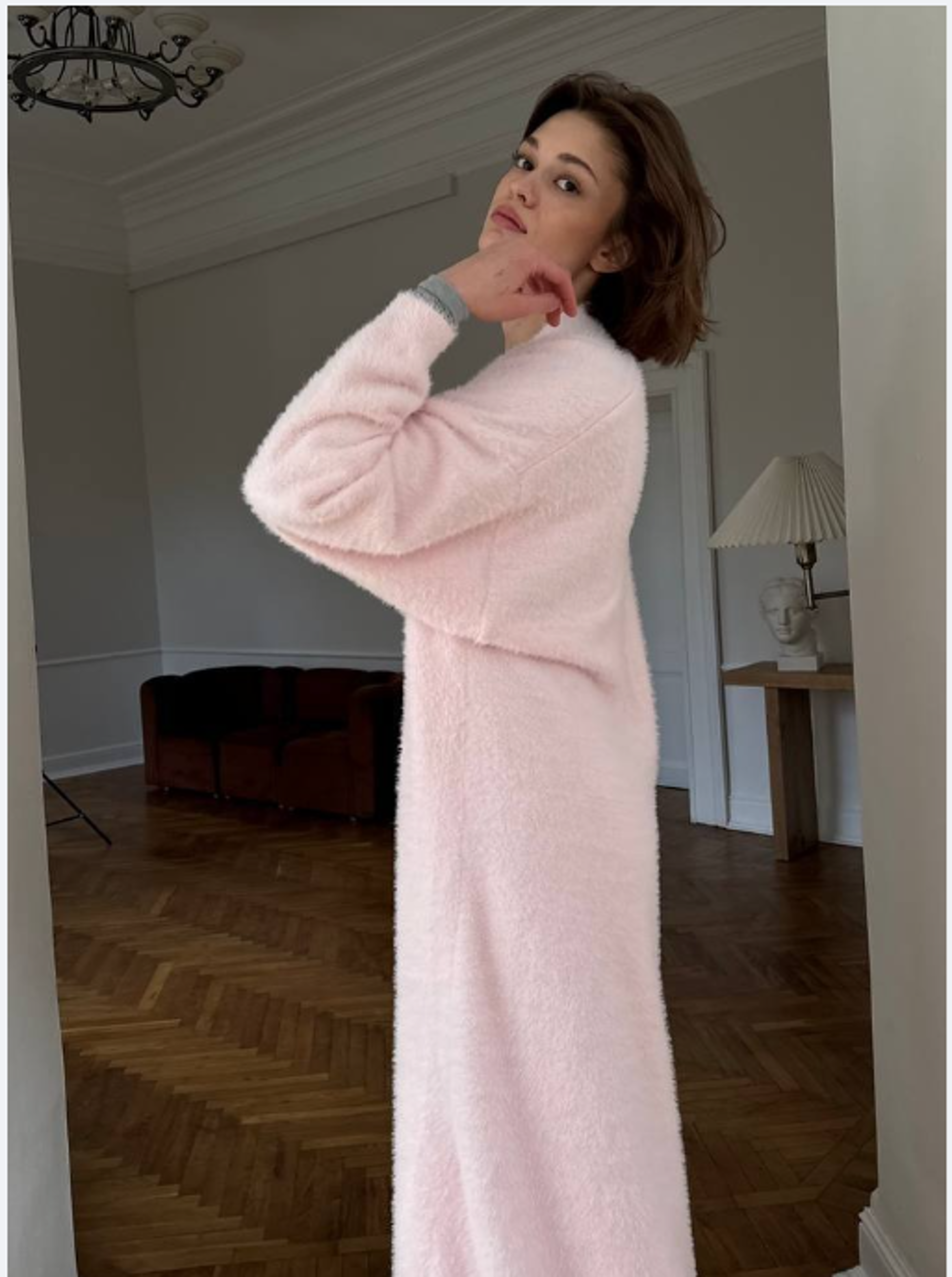Vintage Cardigan for Women, Fluffy Warm Long Sleeve, Oversize Knitted Sweater, Solid White Autumn Winter Fashion – view 10