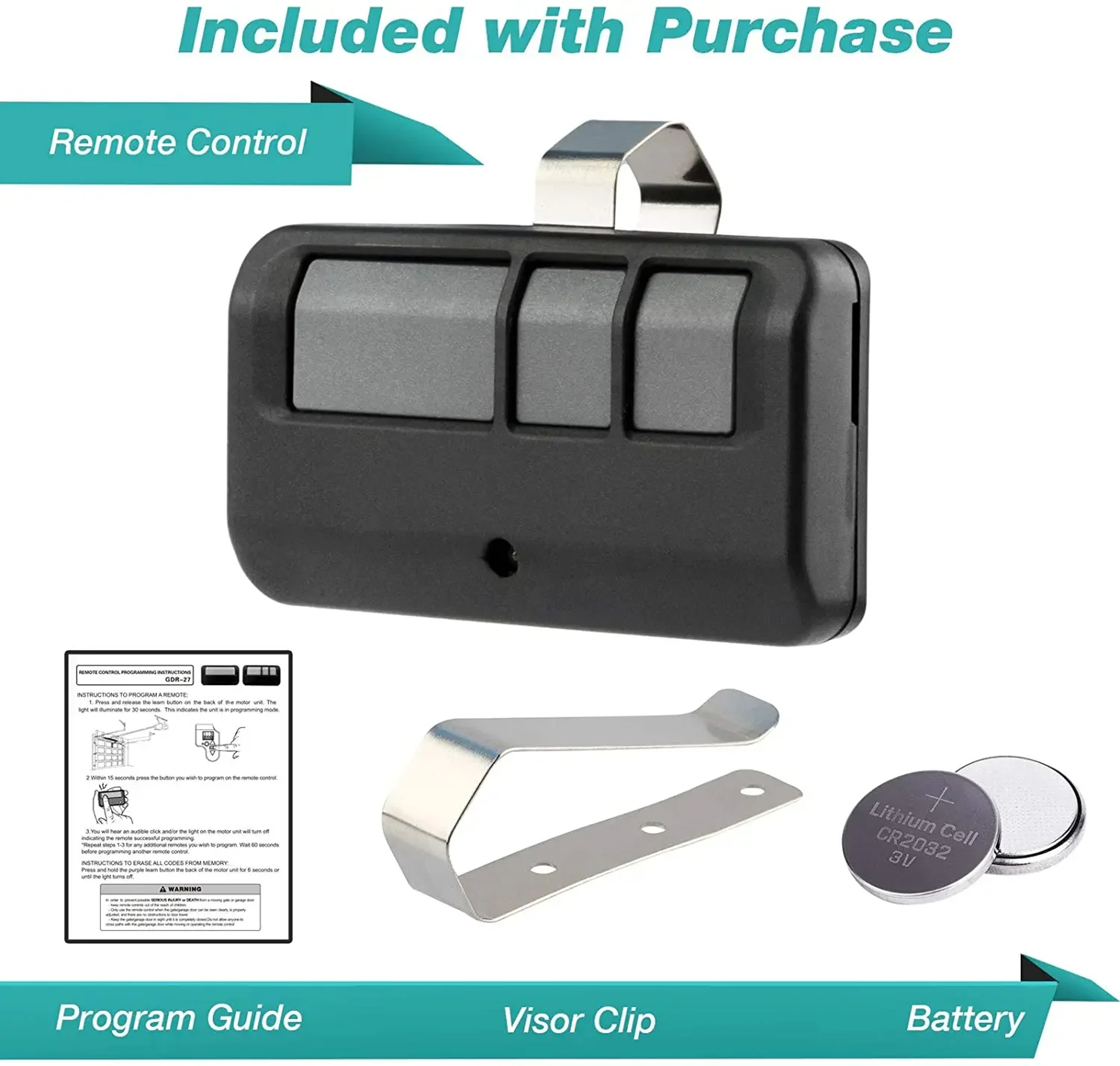 Garage Door Opener Remote 2 Pack for Secure Easy Garage Access Control – view 2