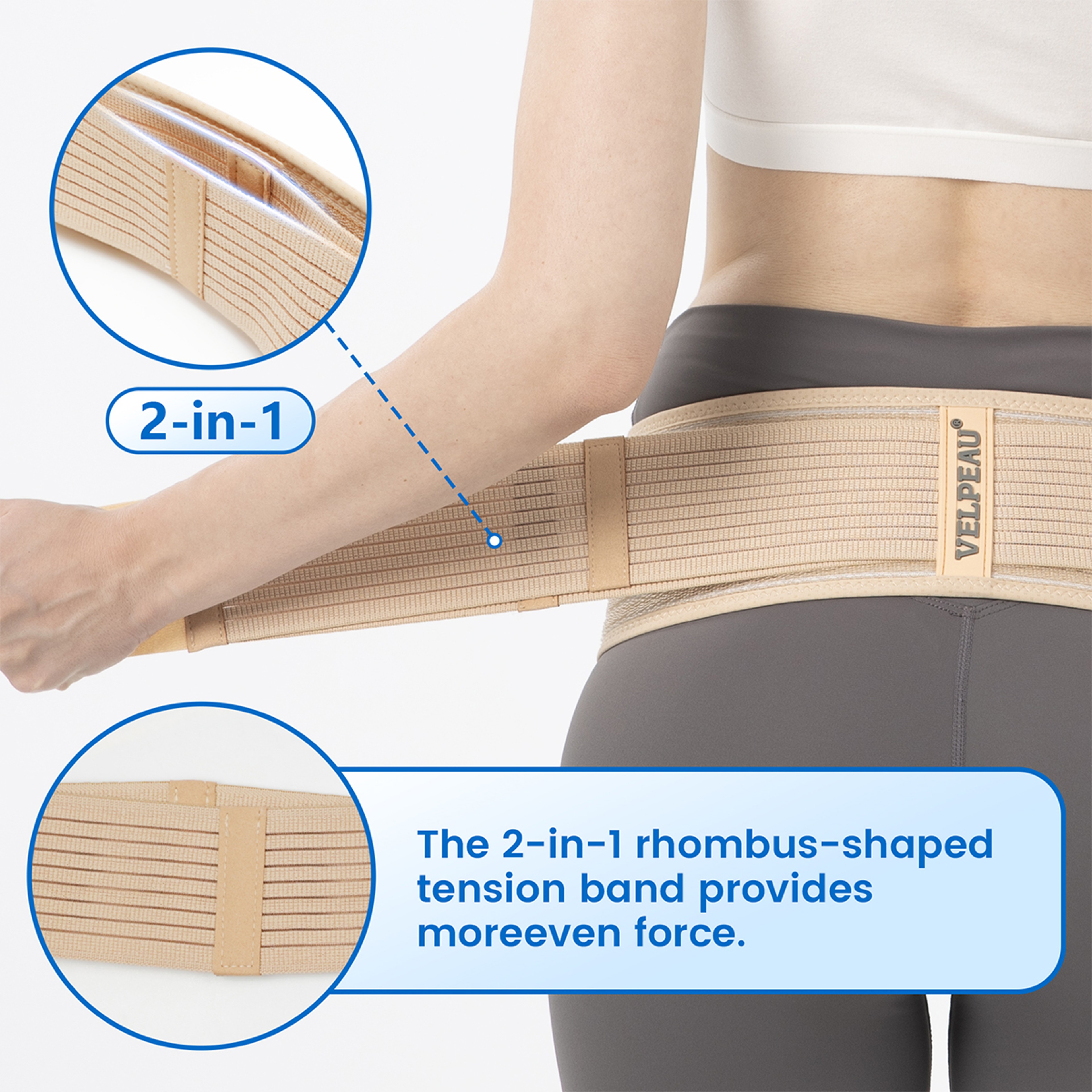Sacroiliac SI Joint Belt for Sciatica Relief and Pelvic Support – view 3