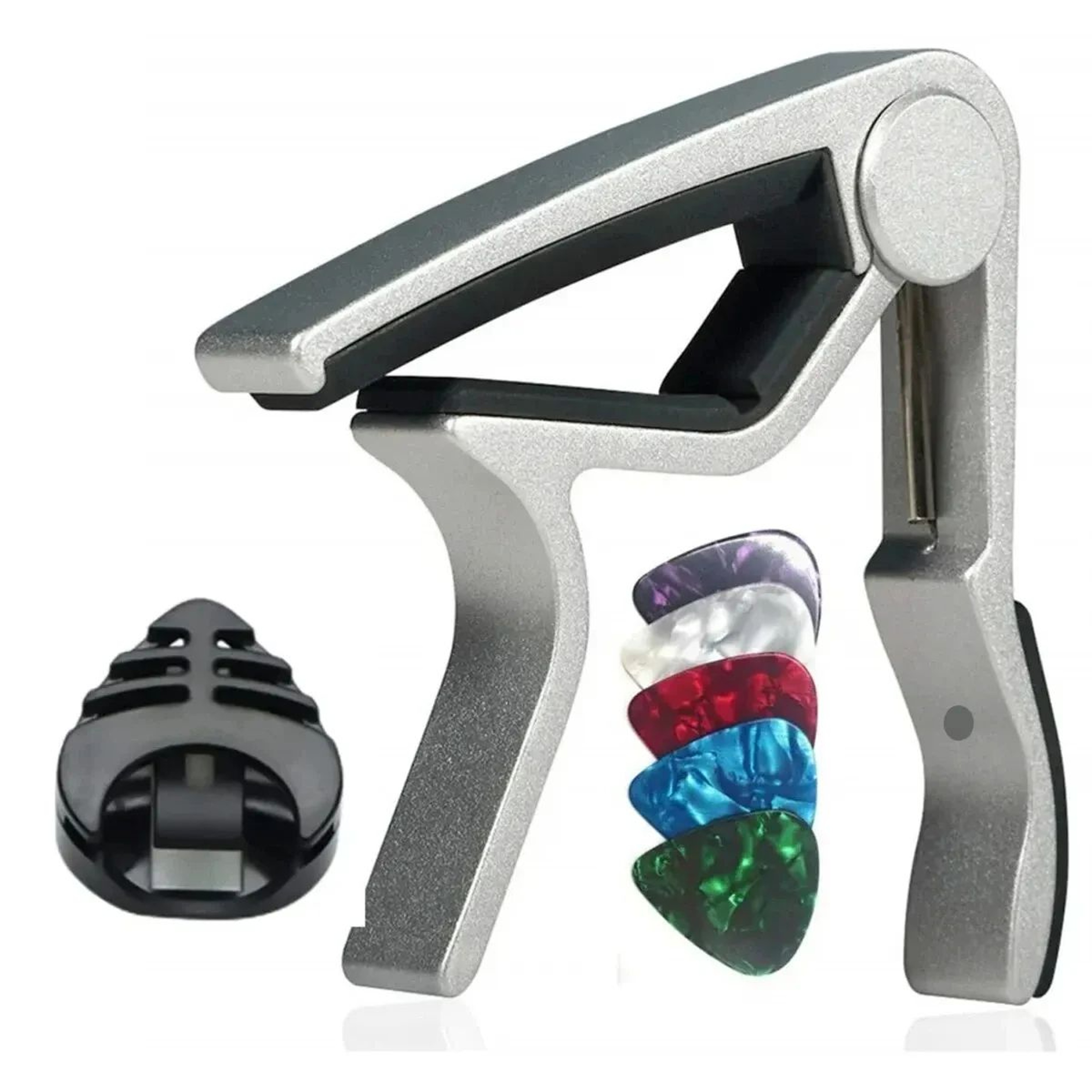 7pcs Guitar Capo Set For Acoustic  Electric Guitars  Includes 5 Free Picks  1 Holder  Available In  5
