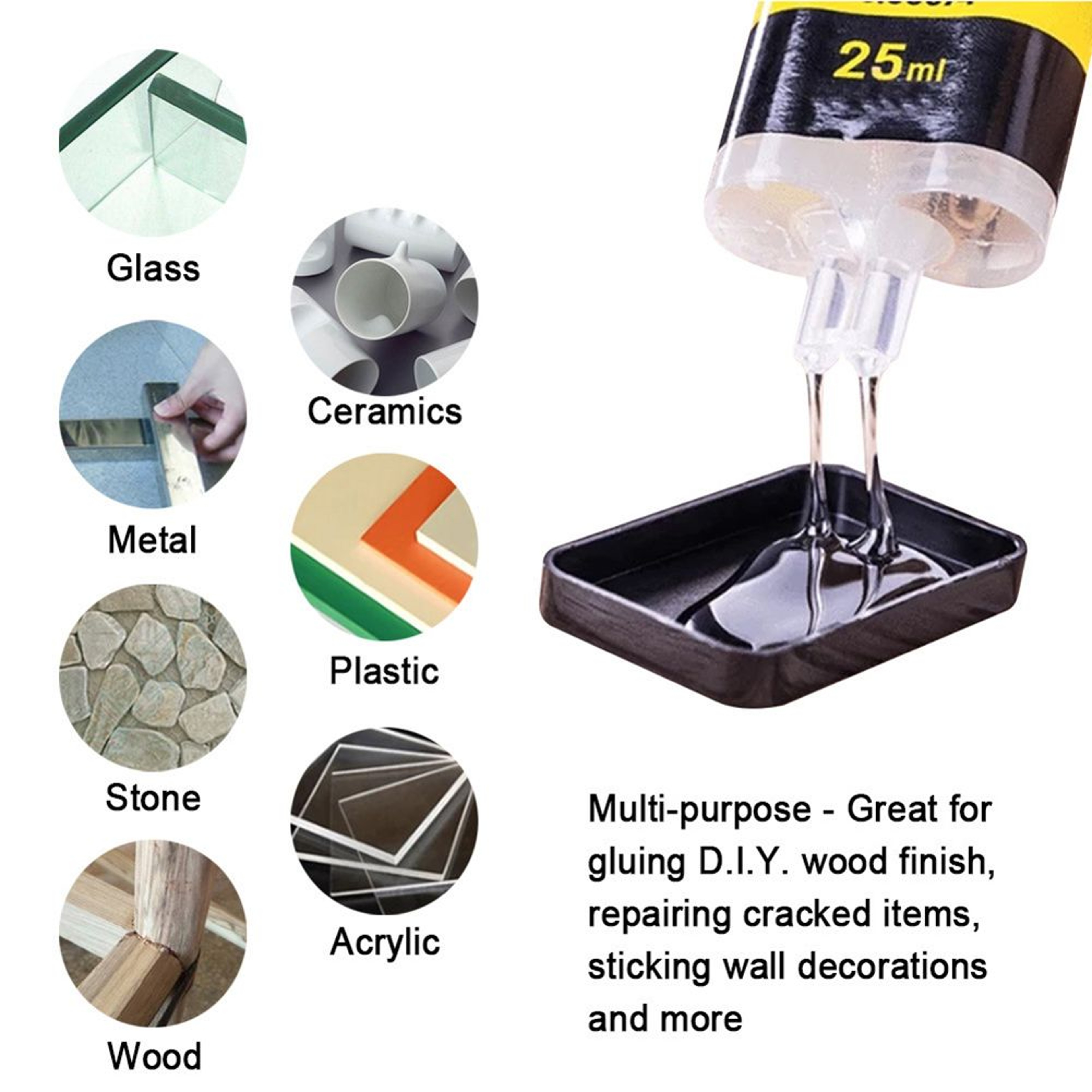 Instant Repair Super Liquid Glue Strong Epoxy Resin AB Adhesive for Wood Plastic  Metal Bonding
