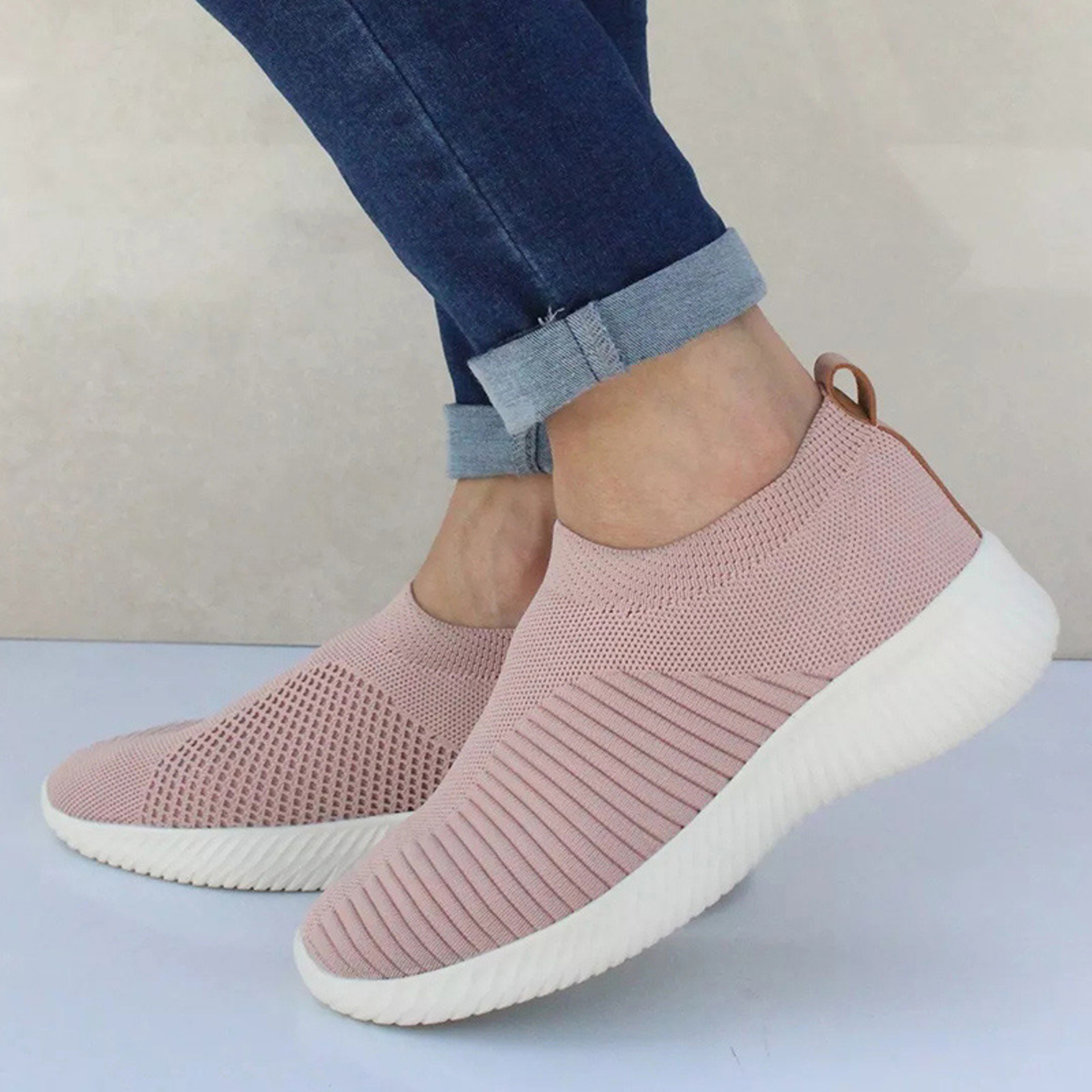 Women Sock Sneakers Slip On Platform Trainers, Sneaker Woman Lightweight Walking Shoes Flats Casual Baskets Comfortable – view 4