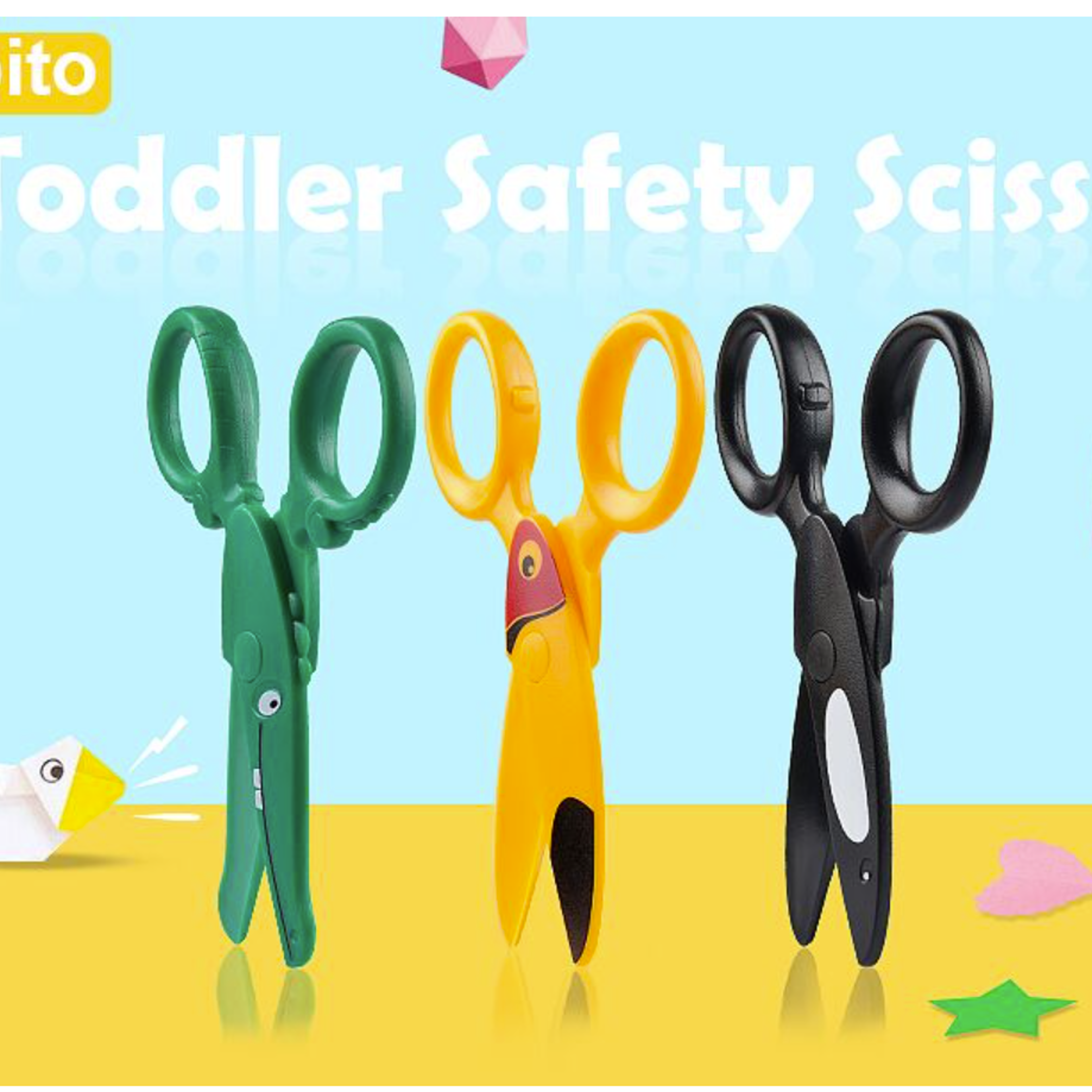 Spring Assist Preschool Training Scissors for Kids Safe Craft Cutting Practice – view 3
