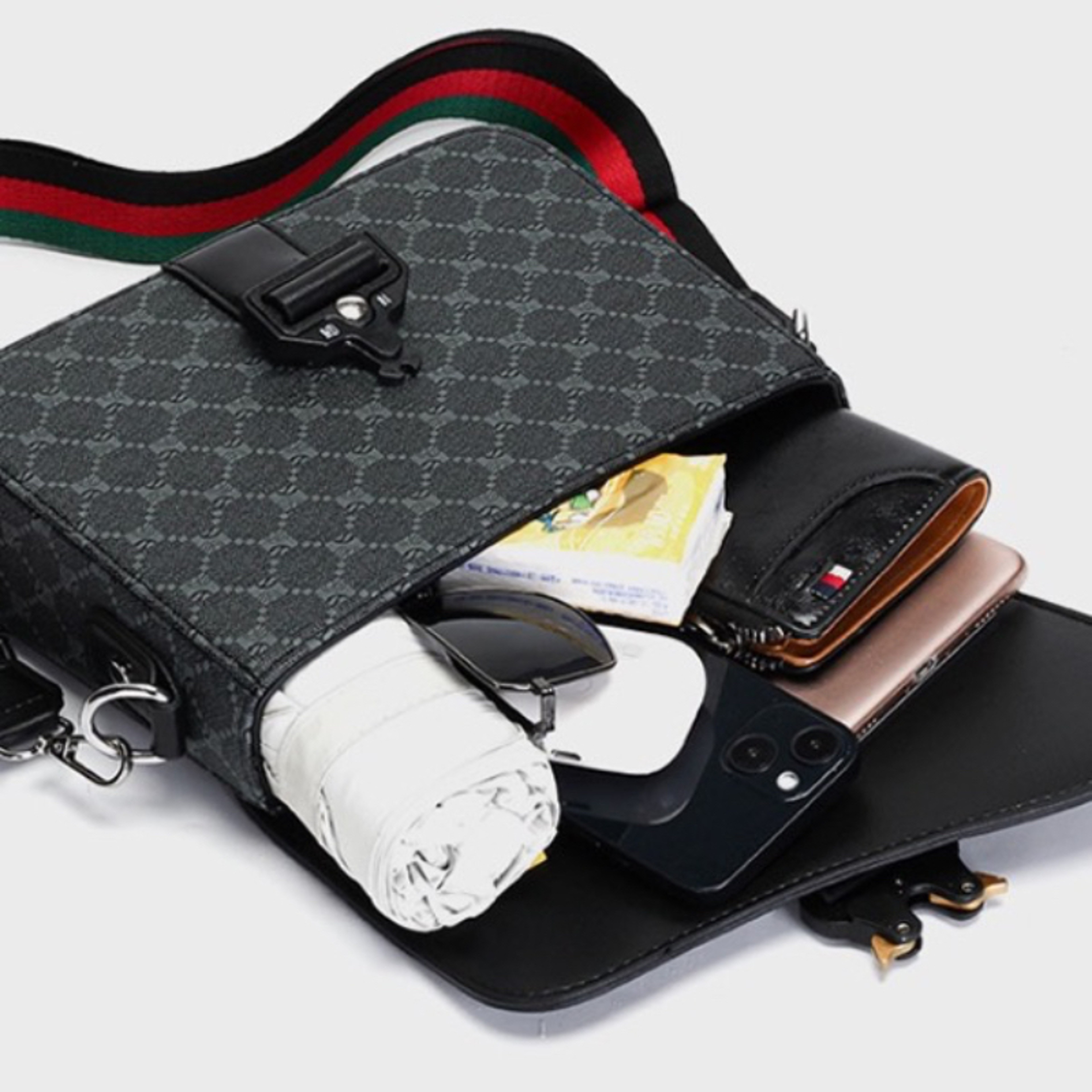 Mens Waterproof Jacquard Crossbody Bag For Business And Daily Commute 4