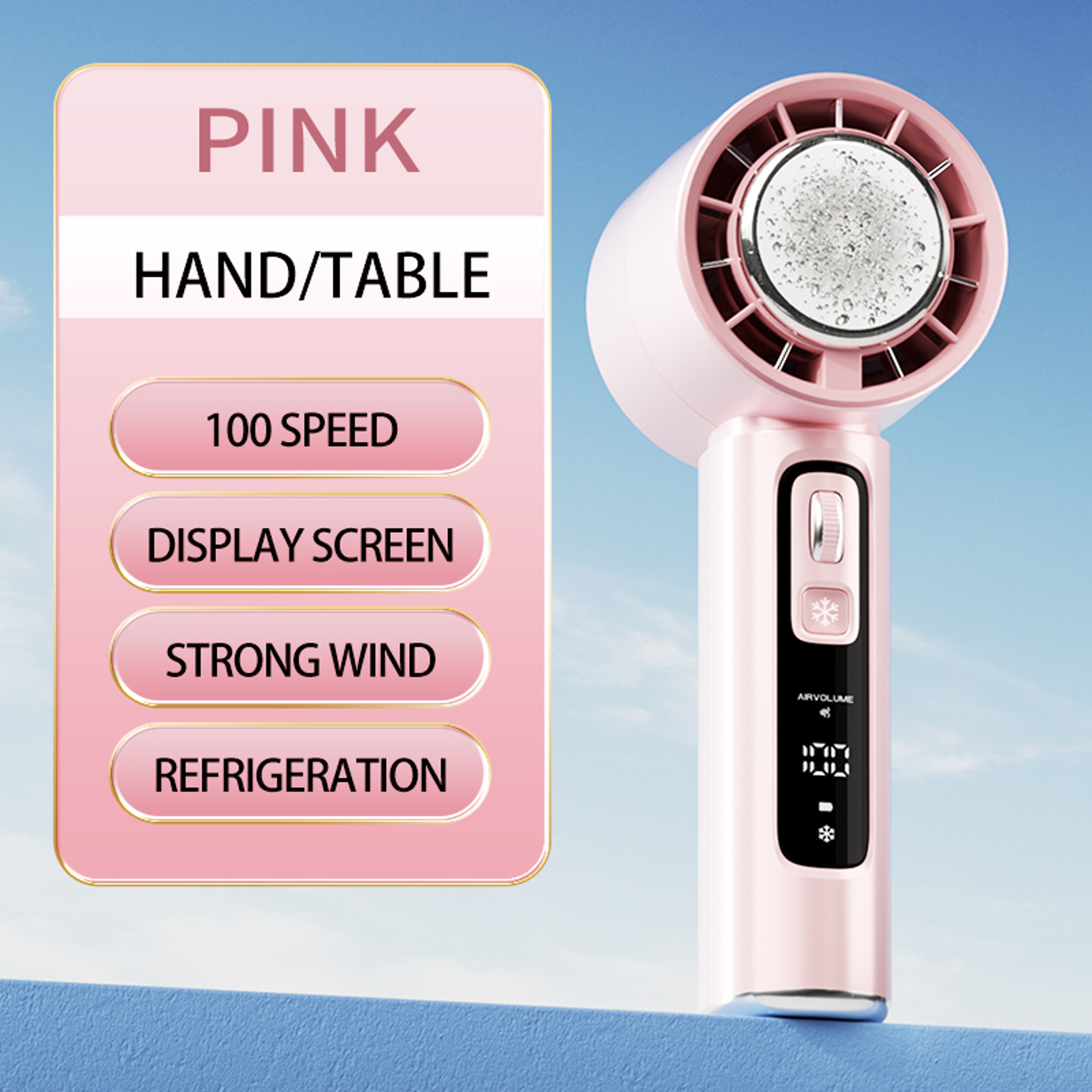 Semiconductor Portable Handheld Fan with Ice Cooling and USB Rechargeable Battery – view 8