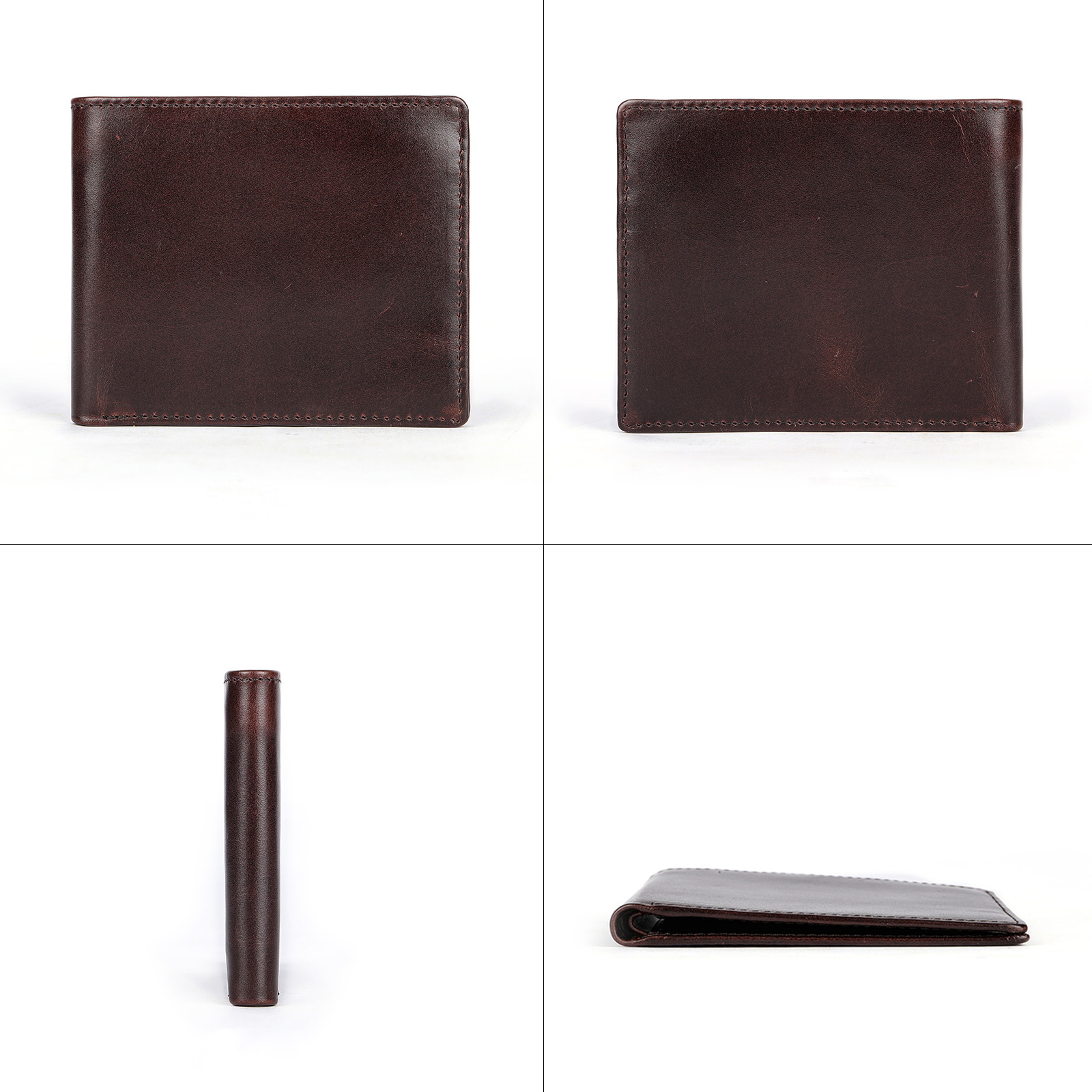 Soft Genuine Leather Wallet for Men Compact Black Cow Leather Card Holder – view 5