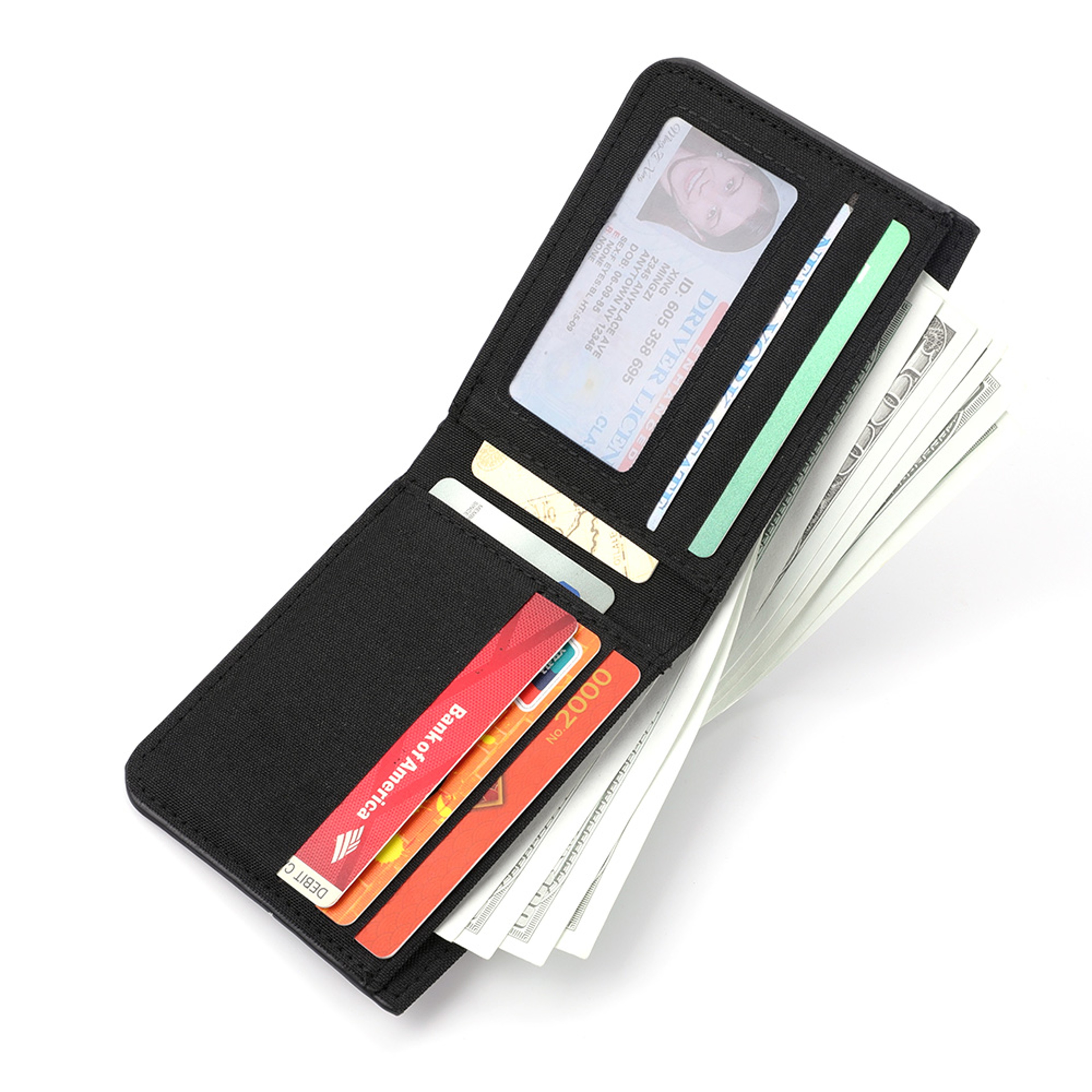 Mens Canvas Bifold Wallet with Photo Card Holder – view 6