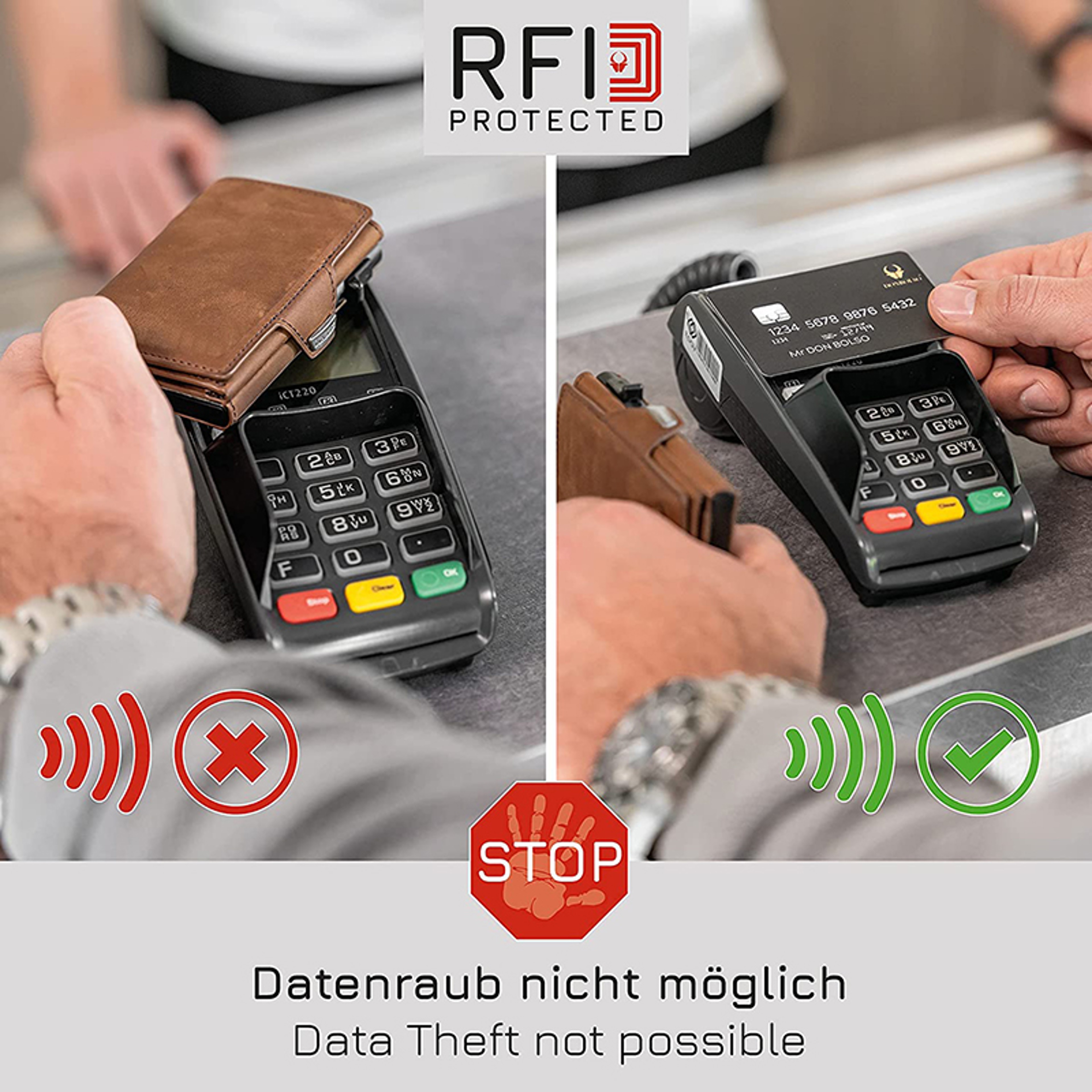 Pop Up RFID Protection Genuine Leather Wallet For Men  Women With Compartment For Notes And Coins 3