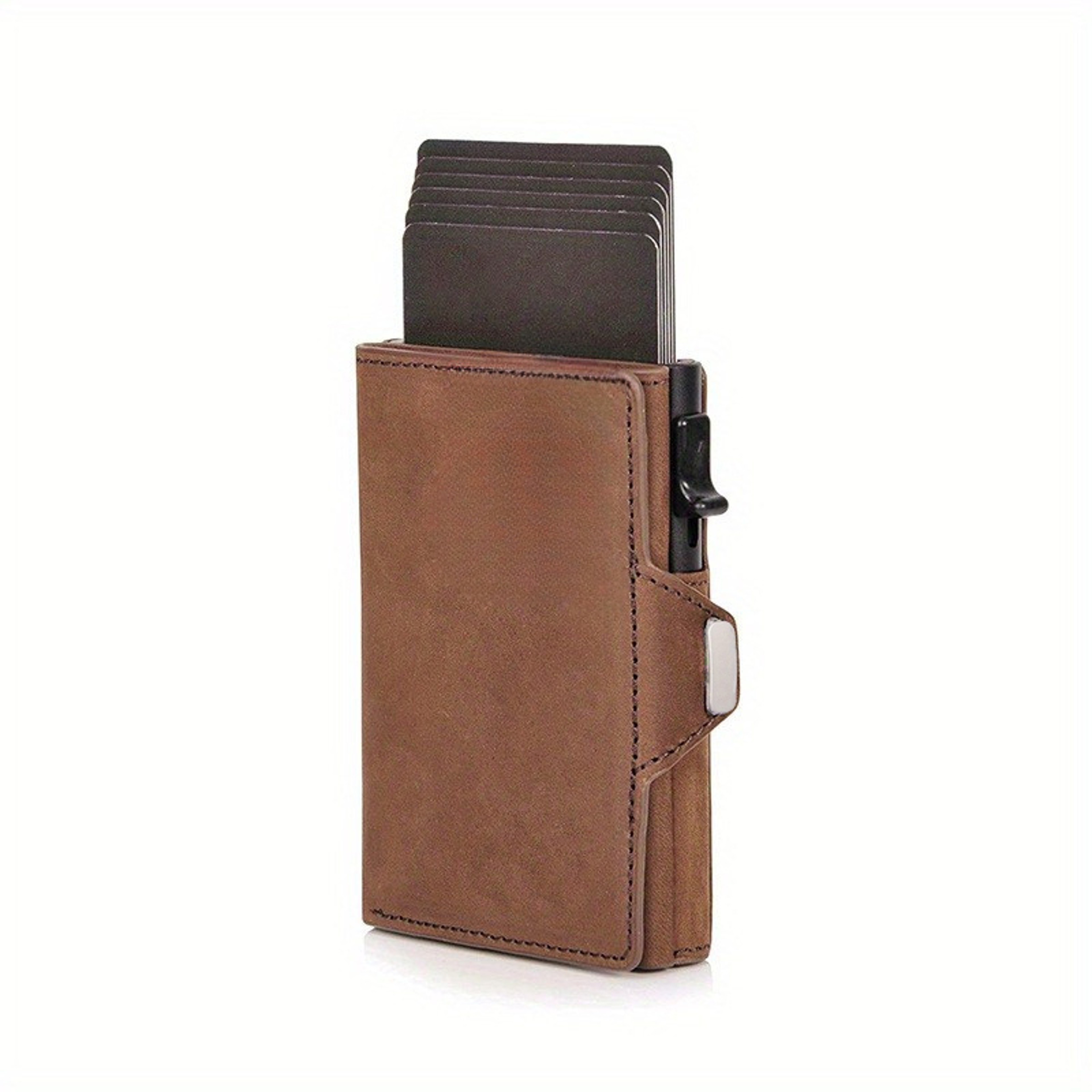 Pop Up RFID Protection Genuine Leather Wallet For Men  Women With Compartment For Notes And Coins 4