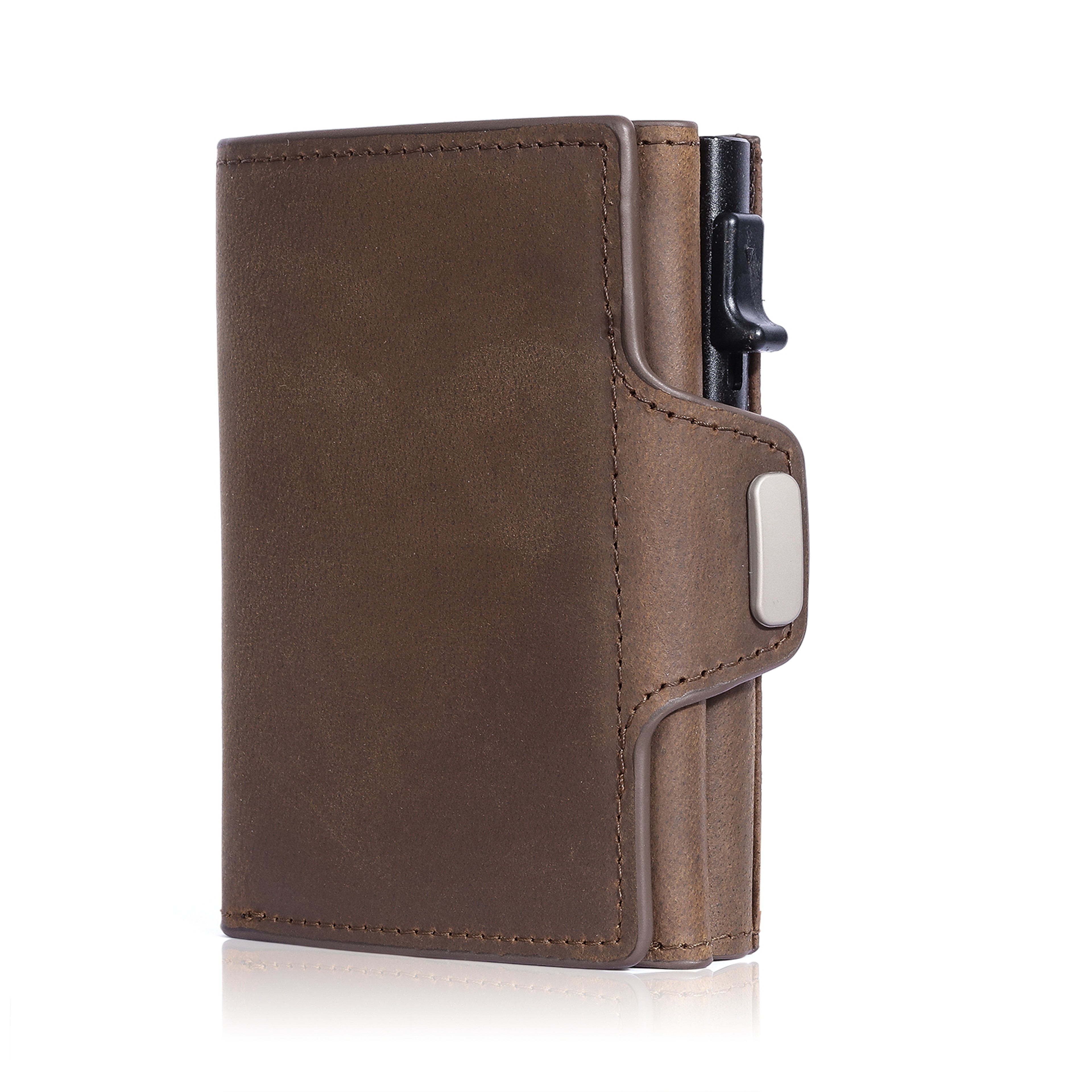Pop Up RFID Protection Genuine Leather Wallet For Men  Women With Compartment For Notes And Coins 7