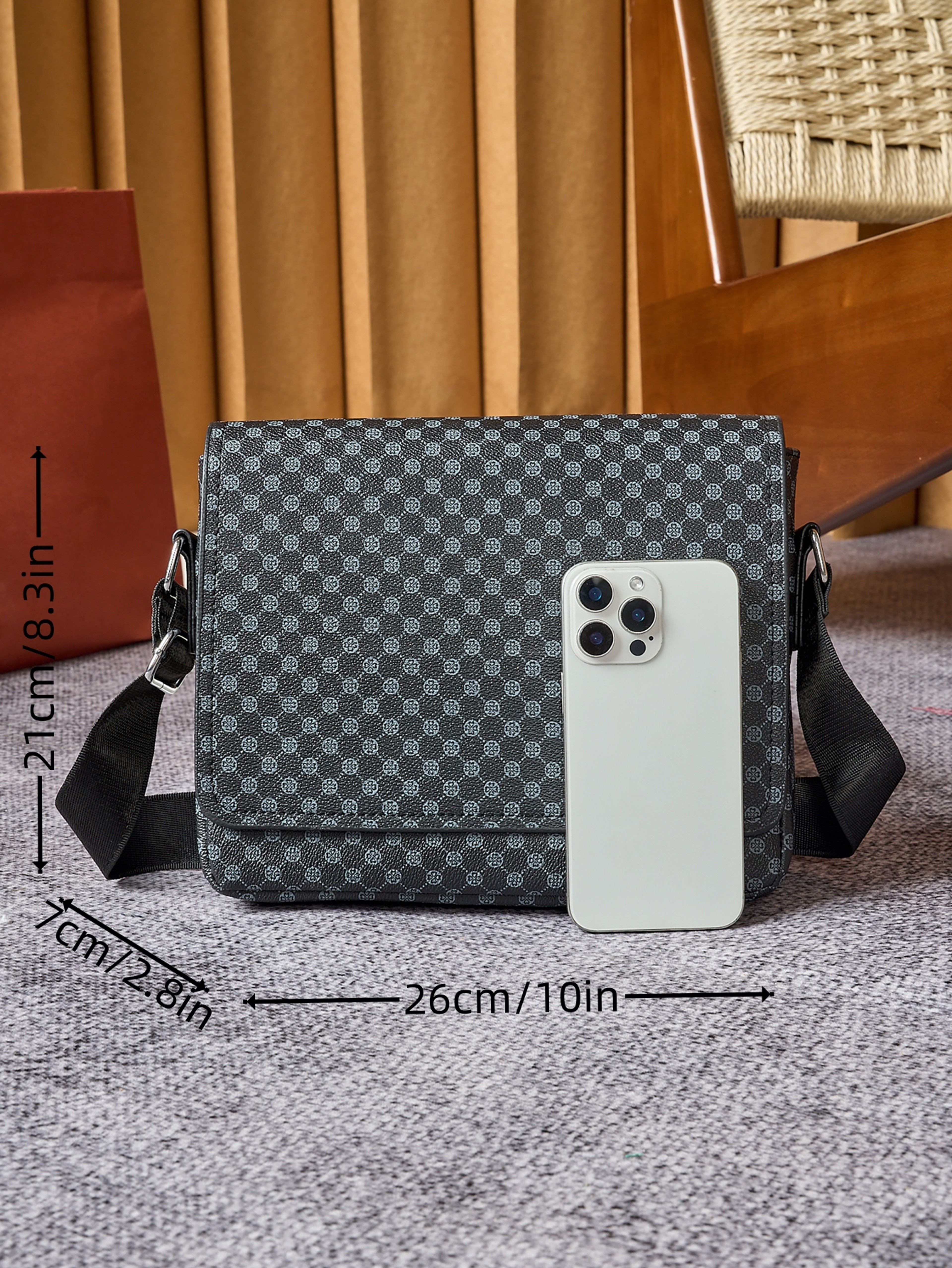 Premium Mens Crocodile Embossed Anti Theft Sling Bag With Tablet  Phone Pocket 2