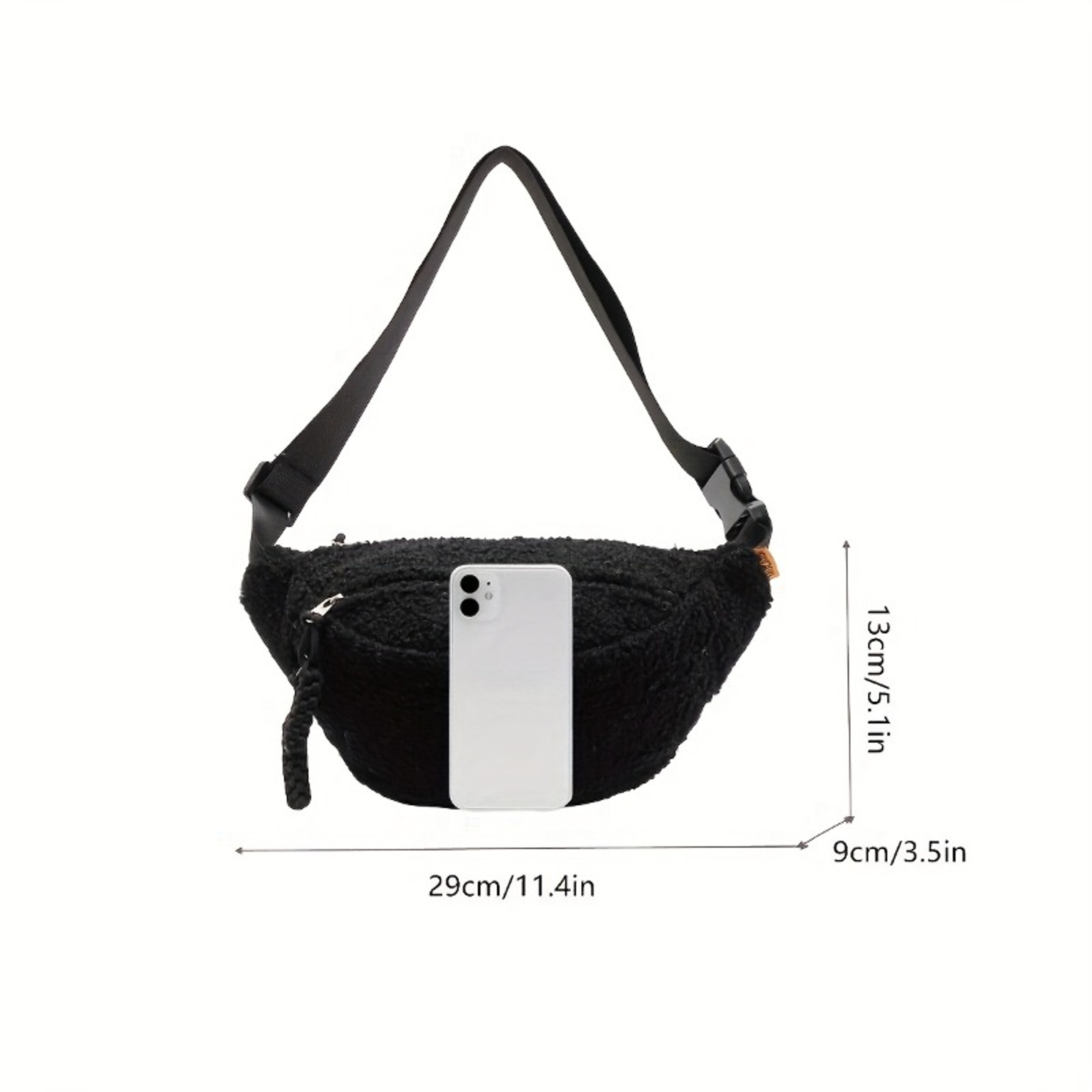 Plush Everyday Crossbody Chest Bag Soft Casual Shoulder Waist Bag for Men and Women – view 5