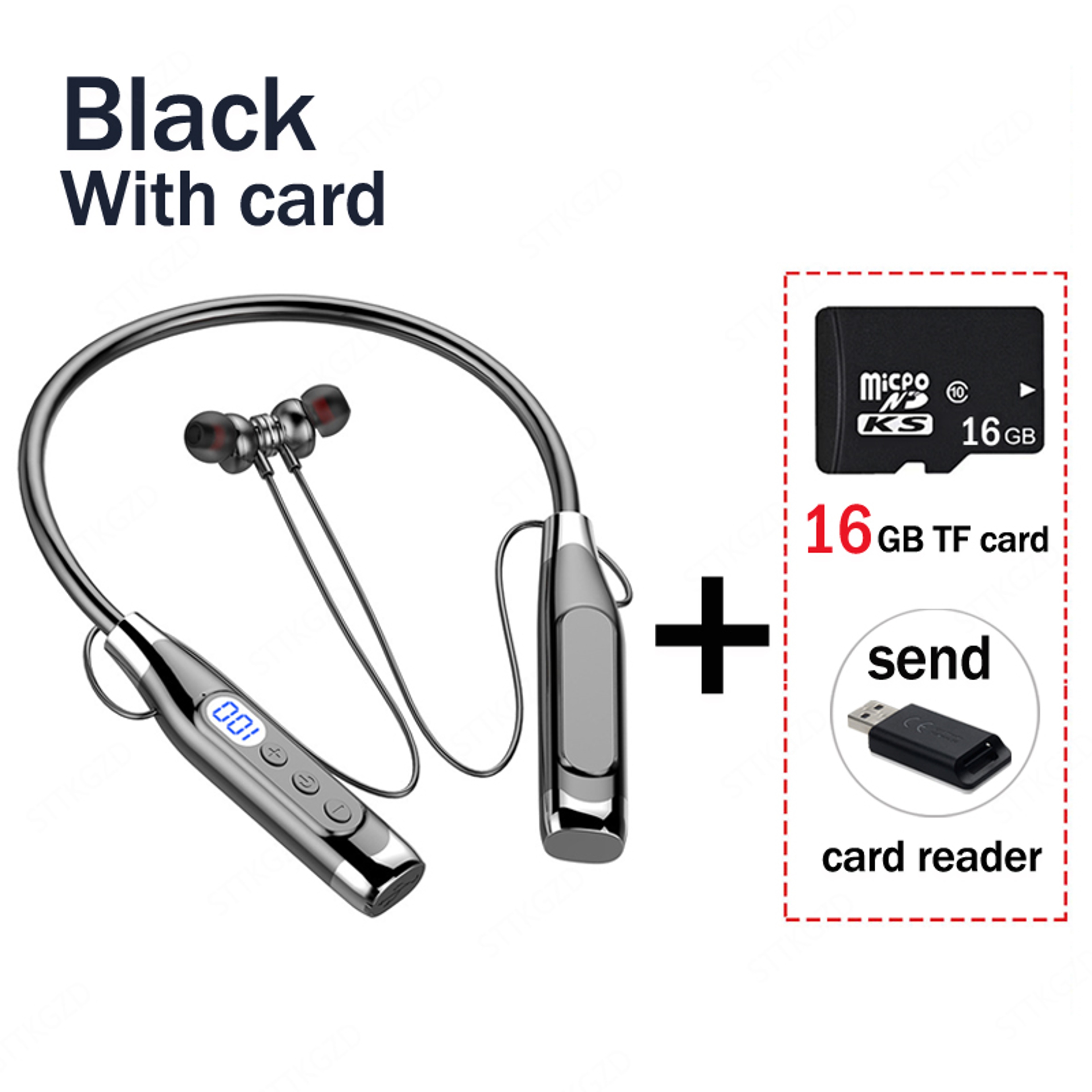 Wireless Bluetooth Neckband Earphones Long Battery Headphones With TF Card Support 7