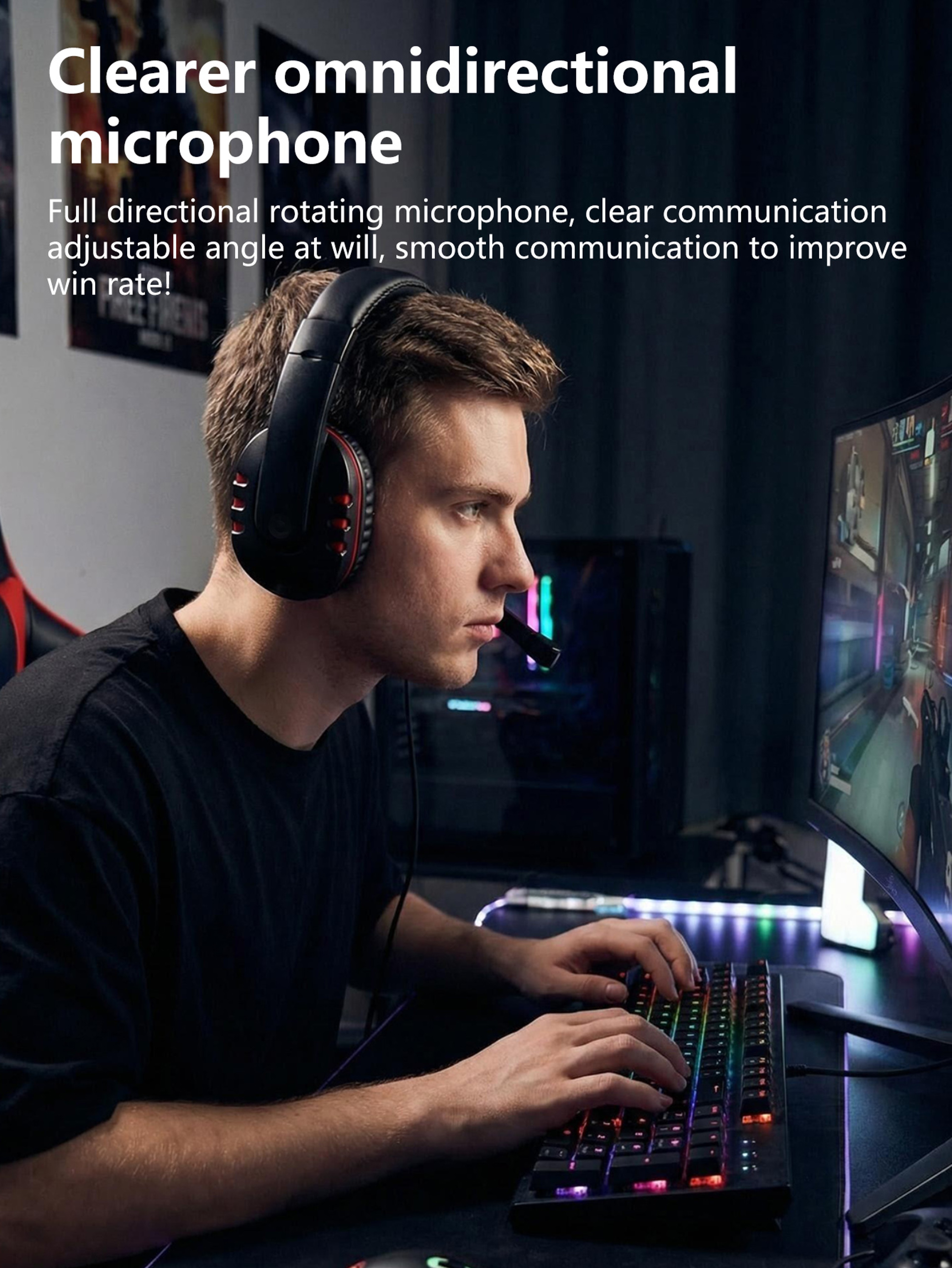 Ultimate Wired Gaming Headset with Mic Immersive Gaming Audio for PC & Console – view 3