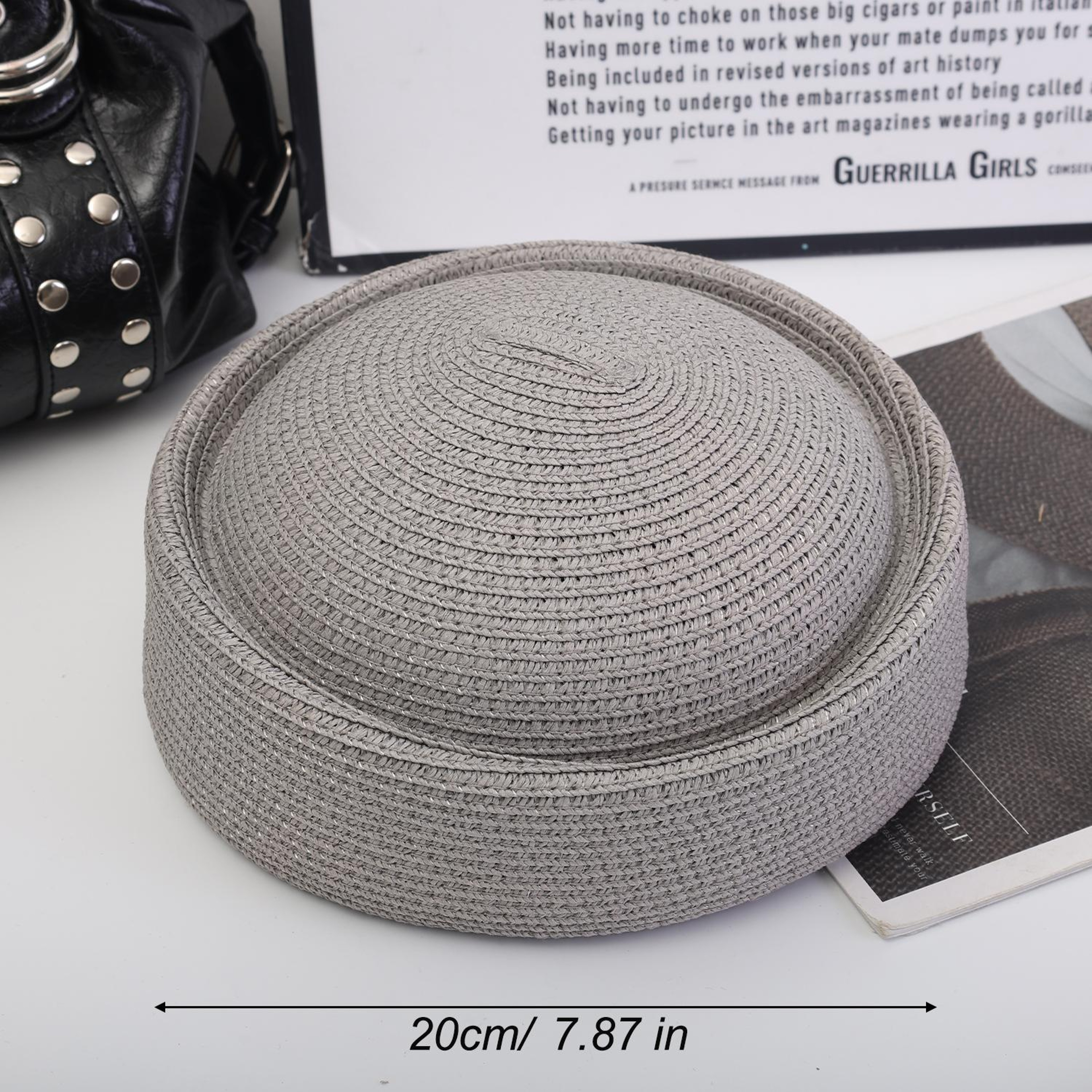 Breathable Raffia Summer Sun Hat for Beach & Travel Unisex Sailor & Beret Style – view 7