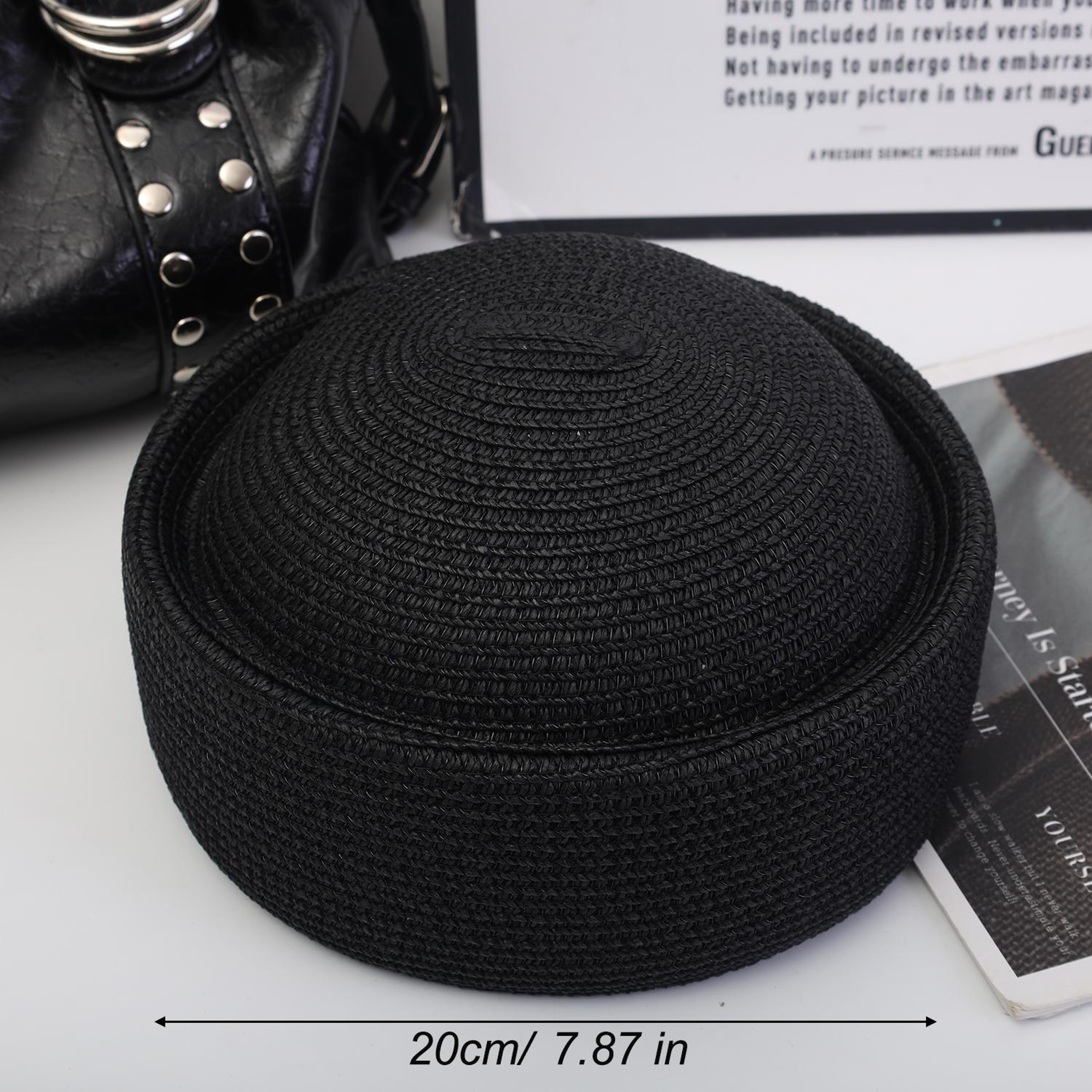 Breathable Raffia Summer Sun Hat for Beach & Travel Unisex Sailor & Beret Style – view 8