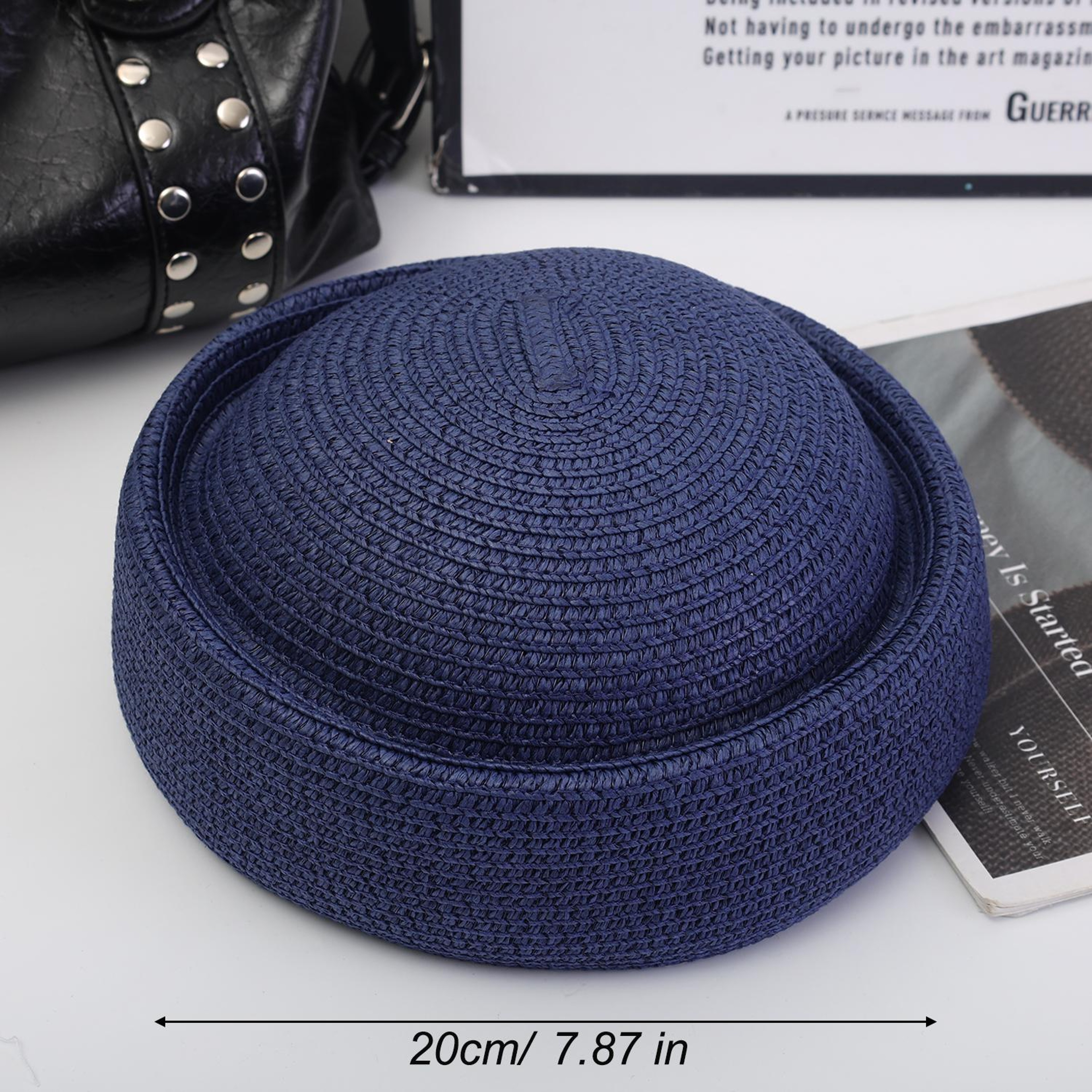 Breathable Raffia Summer Sun Hat for Beach & Travel Unisex Sailor & Beret Style – view 12