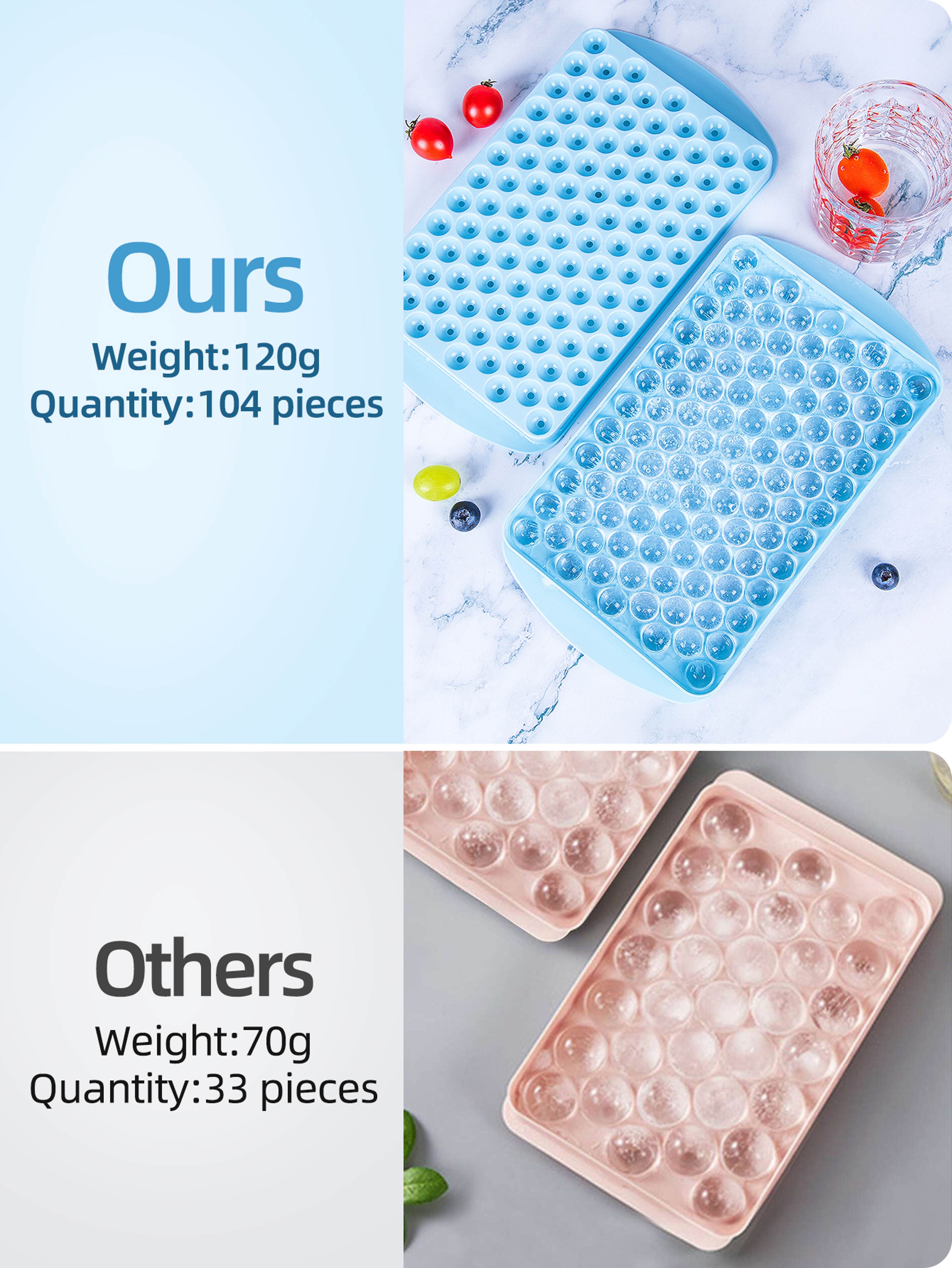 Premium Silicone Ice Cube Tray Cube Stackable Ice Molds With Lid 4