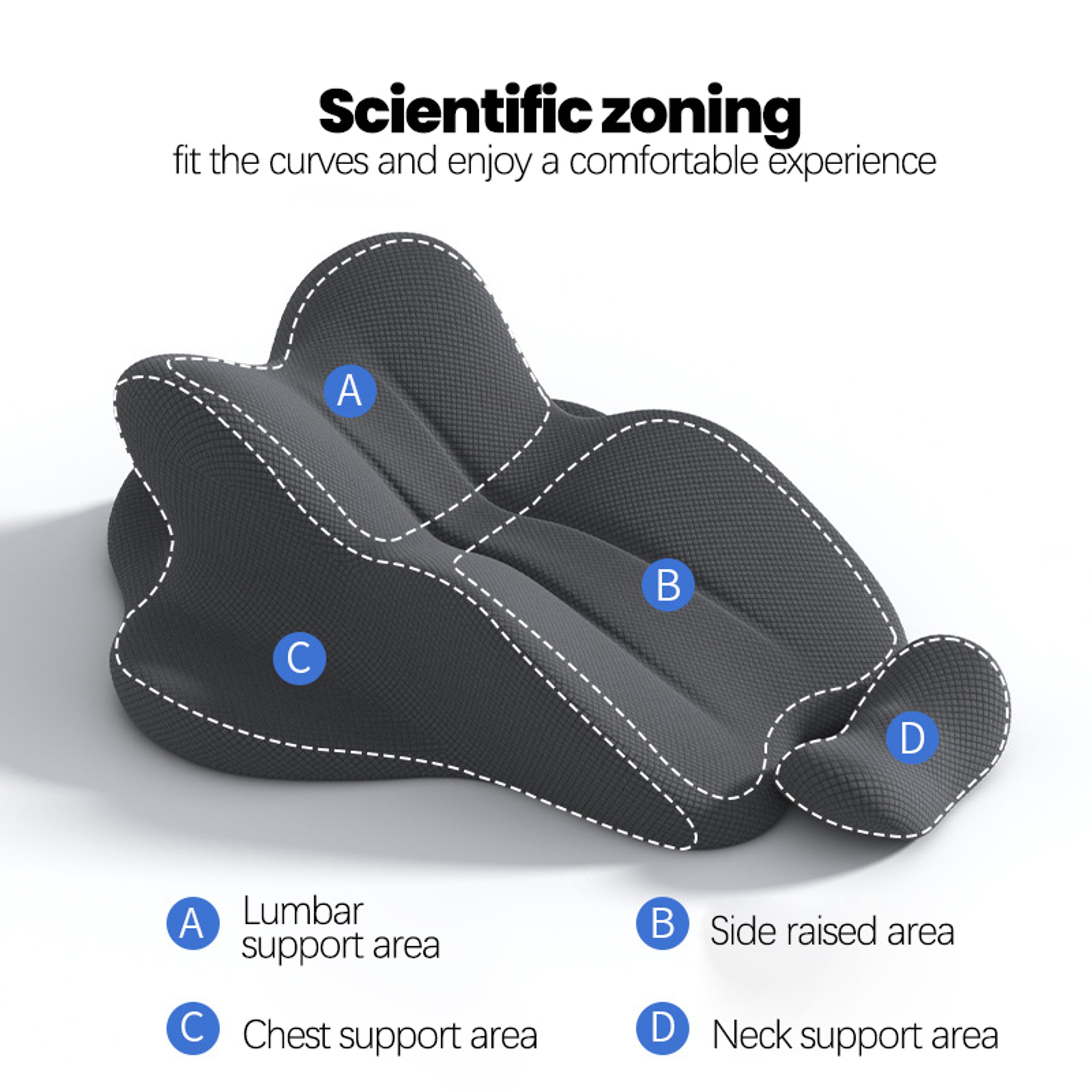 Ergonomic Memory Foam Wedge Pillow for Bed Back & Neck Support Bed Wedge Reading Pillow – view 3
