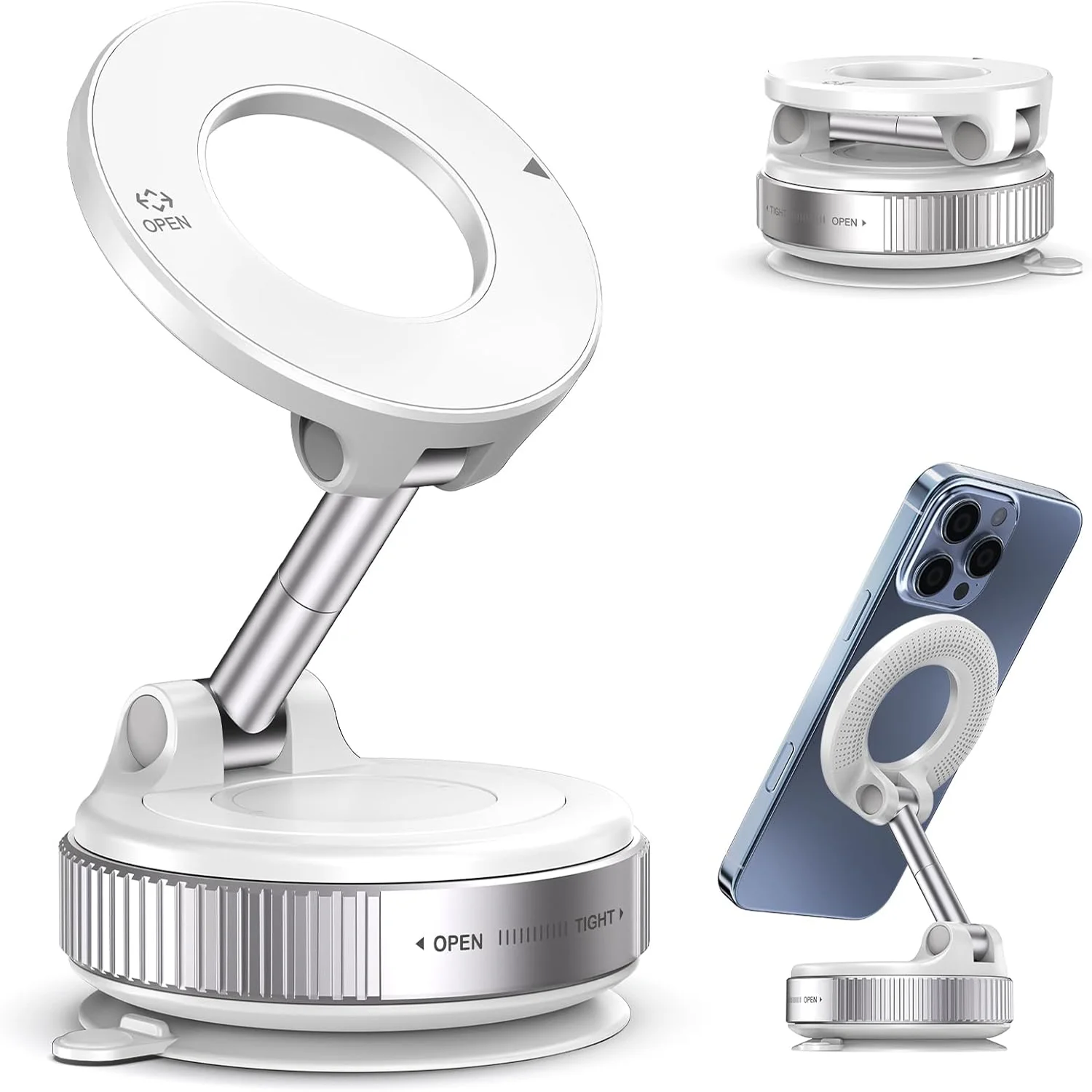 Premium Magnetic Suction Car Phone Mount Strong Vacuum Magnetic Phone Holder with Rotation – view 7