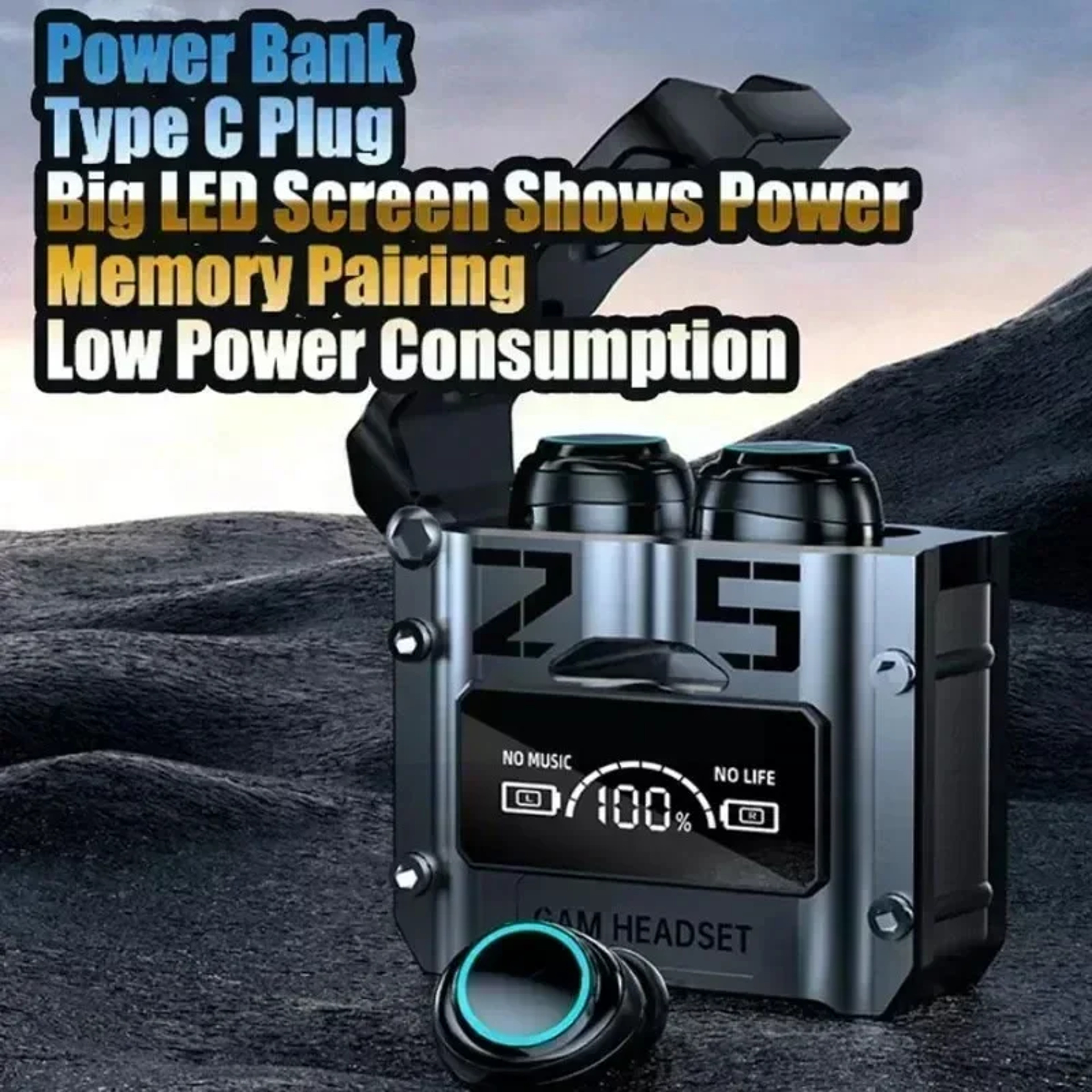 LED Display TWS Wireless Earbuds with Touch Control Stereo Sound – view 4