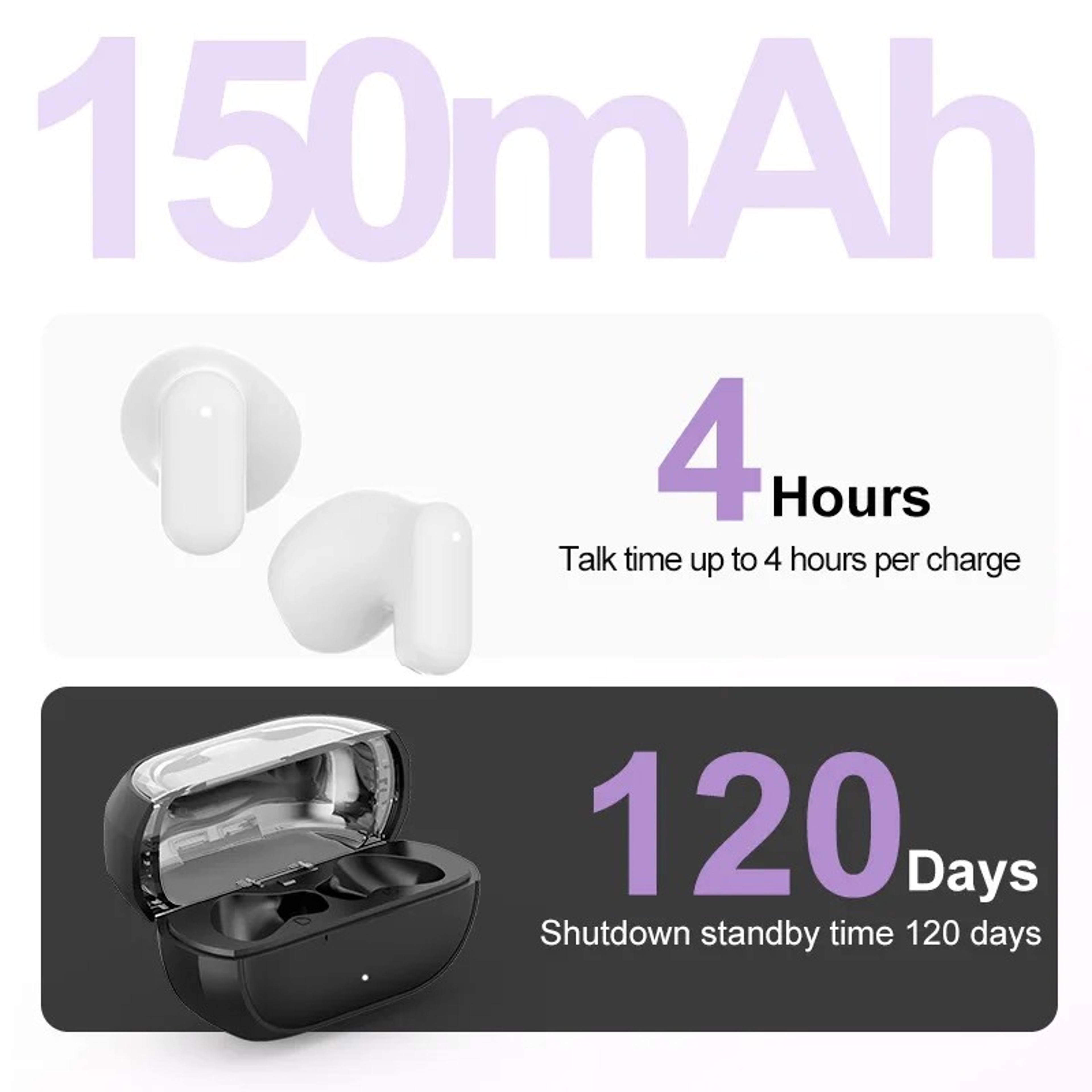 Wireless In Ear Bluetooth Earphones With HiFi Sound And Noise Reduction Mic 2