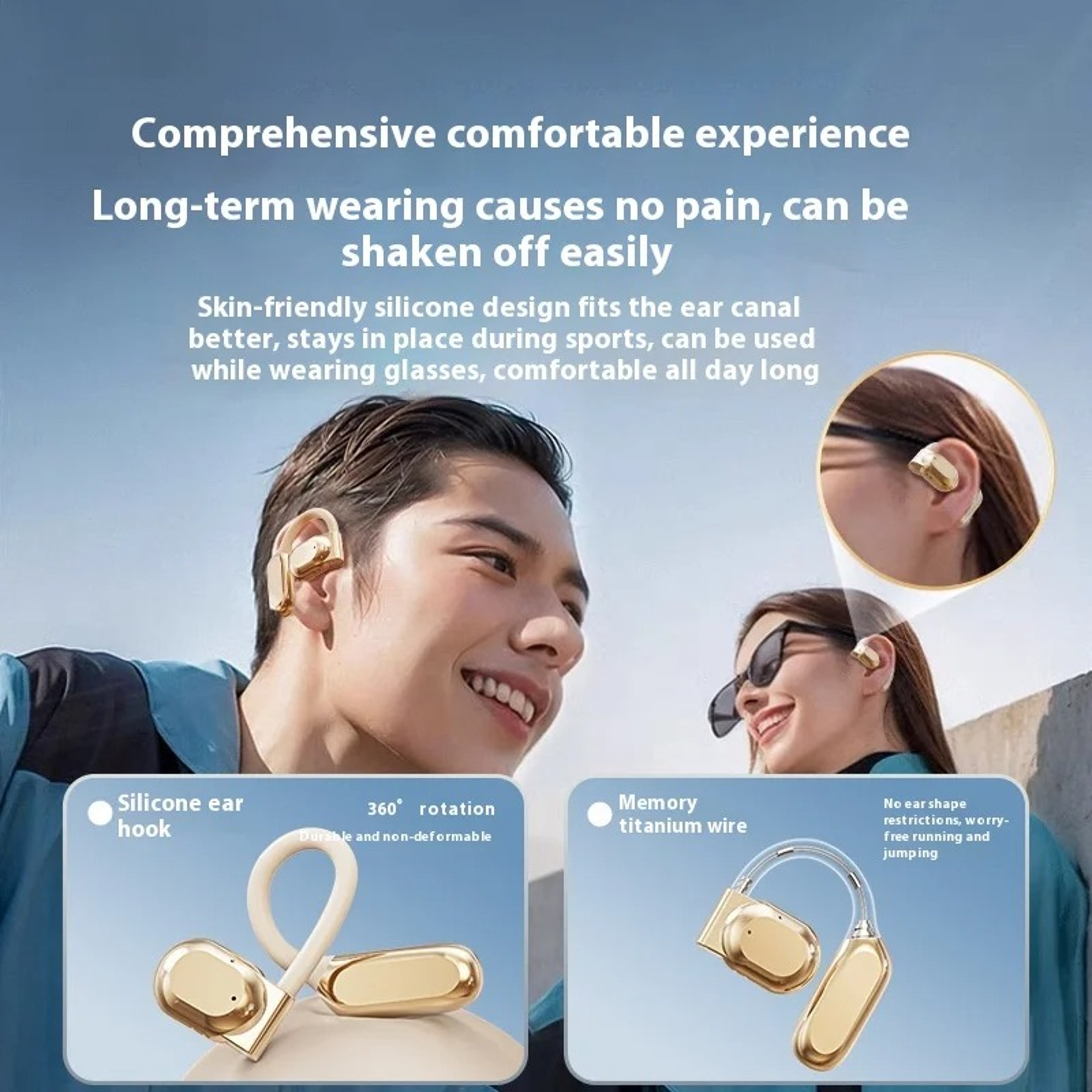 Open Ear Earbuds with Bluetooth Earhooks for Sport and Workout – view 4
