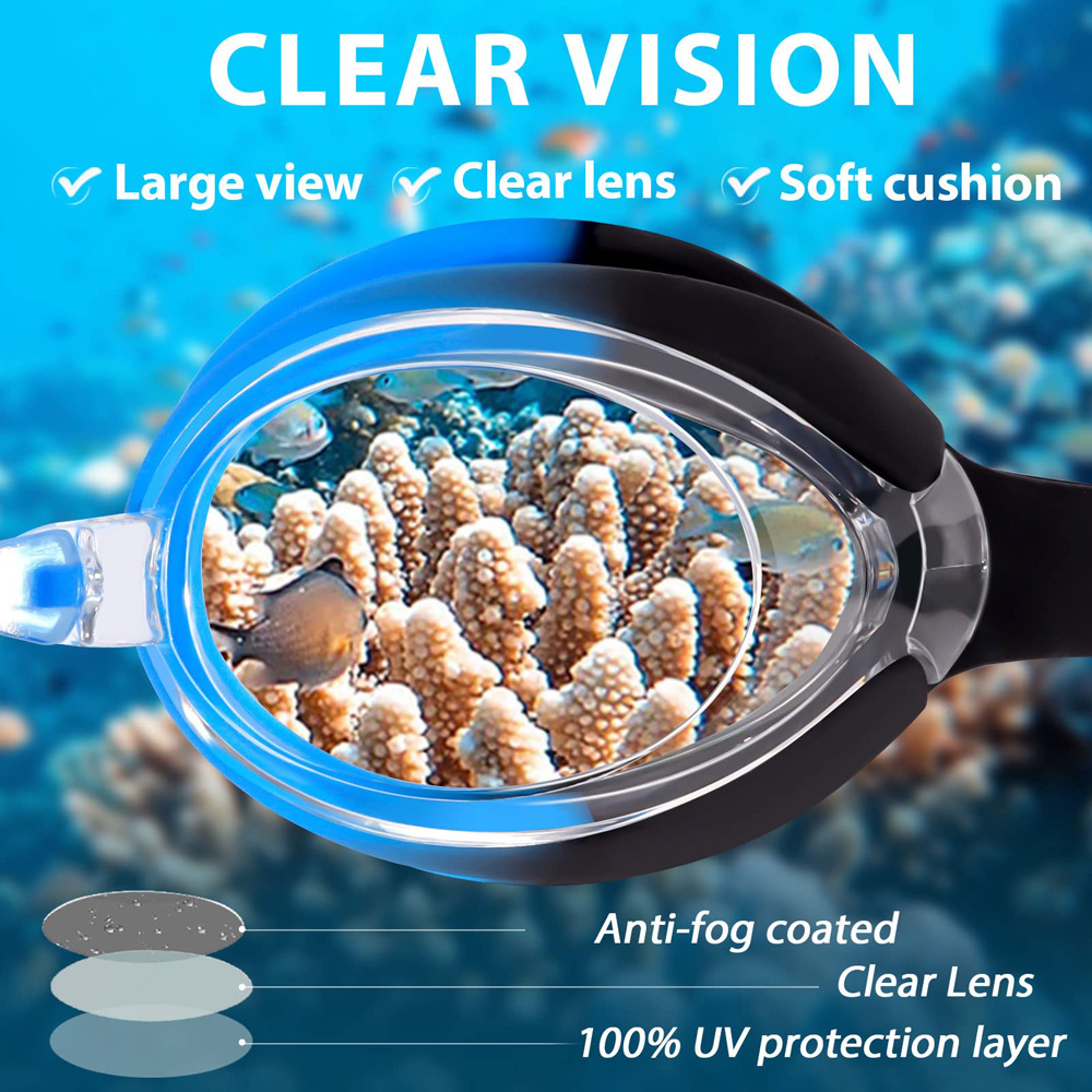 Kids Swimming Goggles Anti Fog Leak Proof Swim Eyewear – view 3