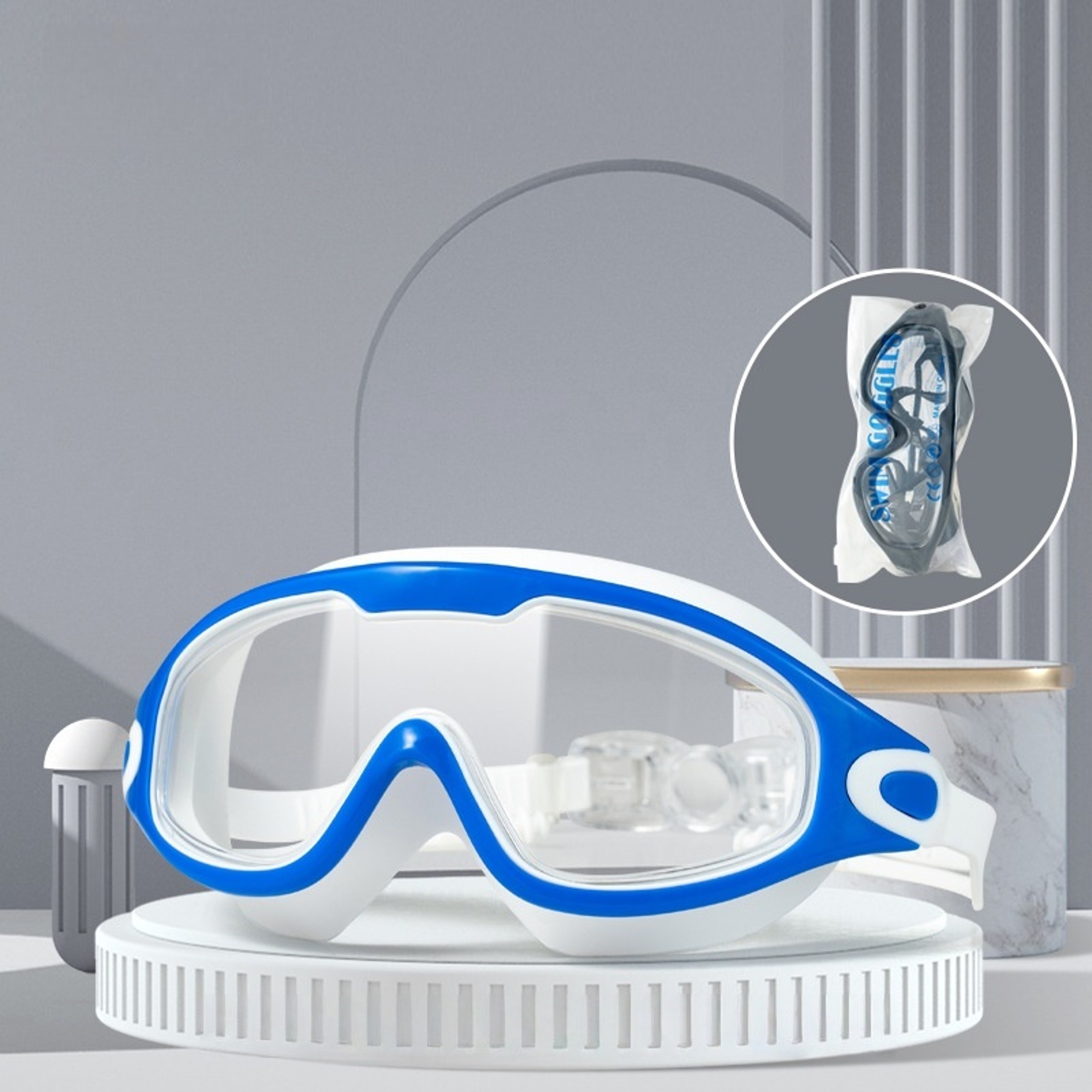 Adult Anti Fog Swimming Goggles With Waterproof Mirrored Large Frame 5