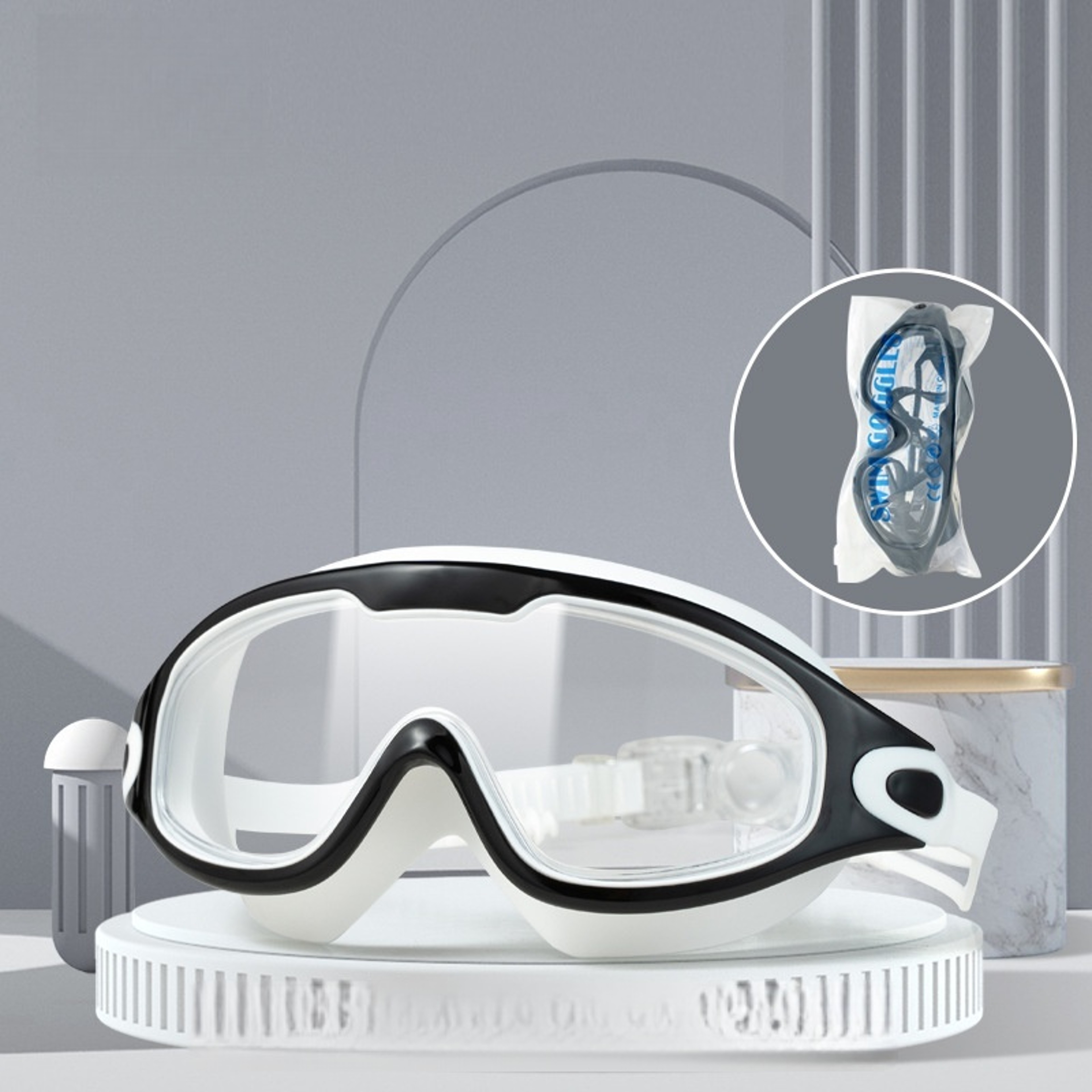 Adult Anti Fog Swimming Goggles With Waterproof Mirrored Large Frame 7