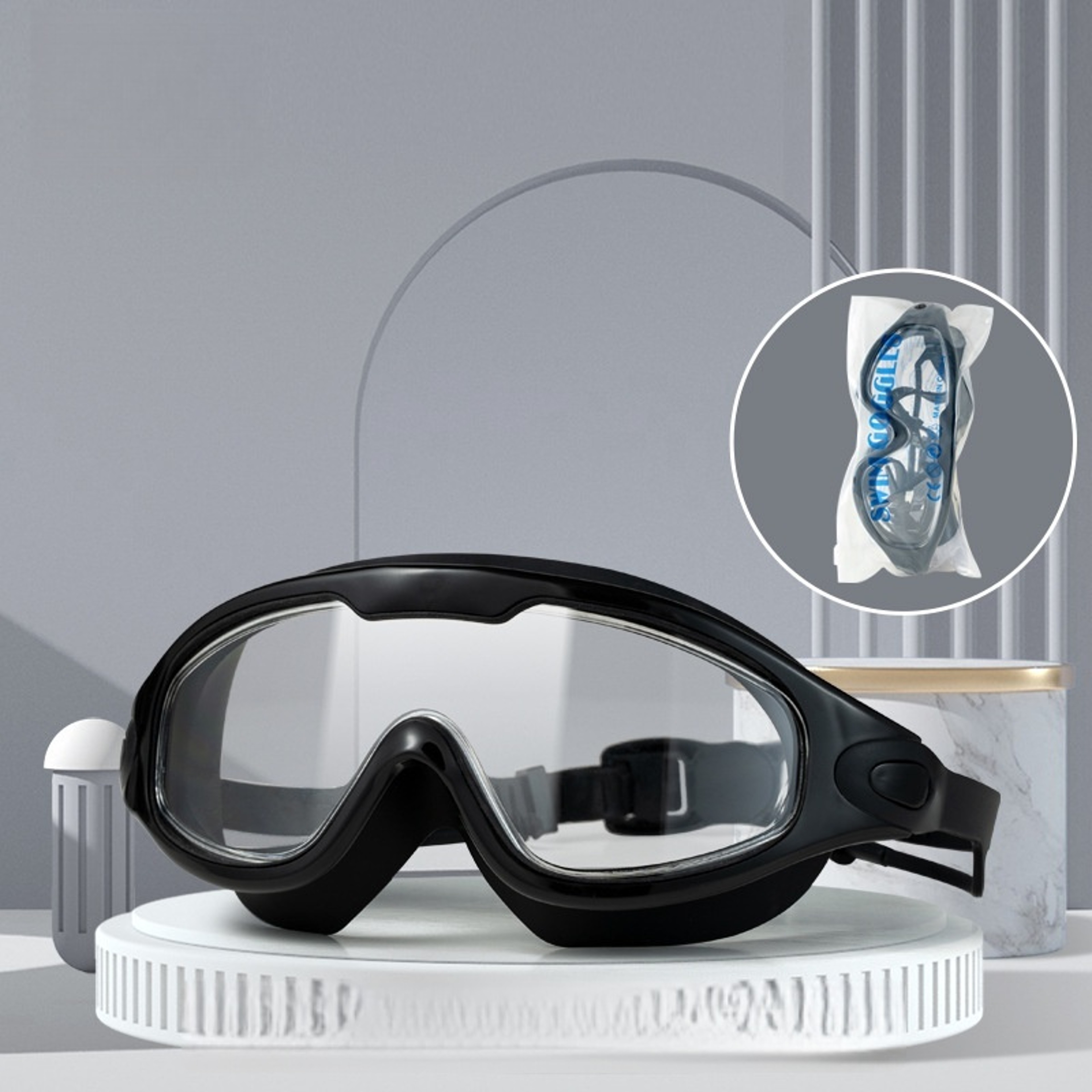 Adult Anti Fog Swimming Goggles With Waterproof Mirrored Large Frame 8