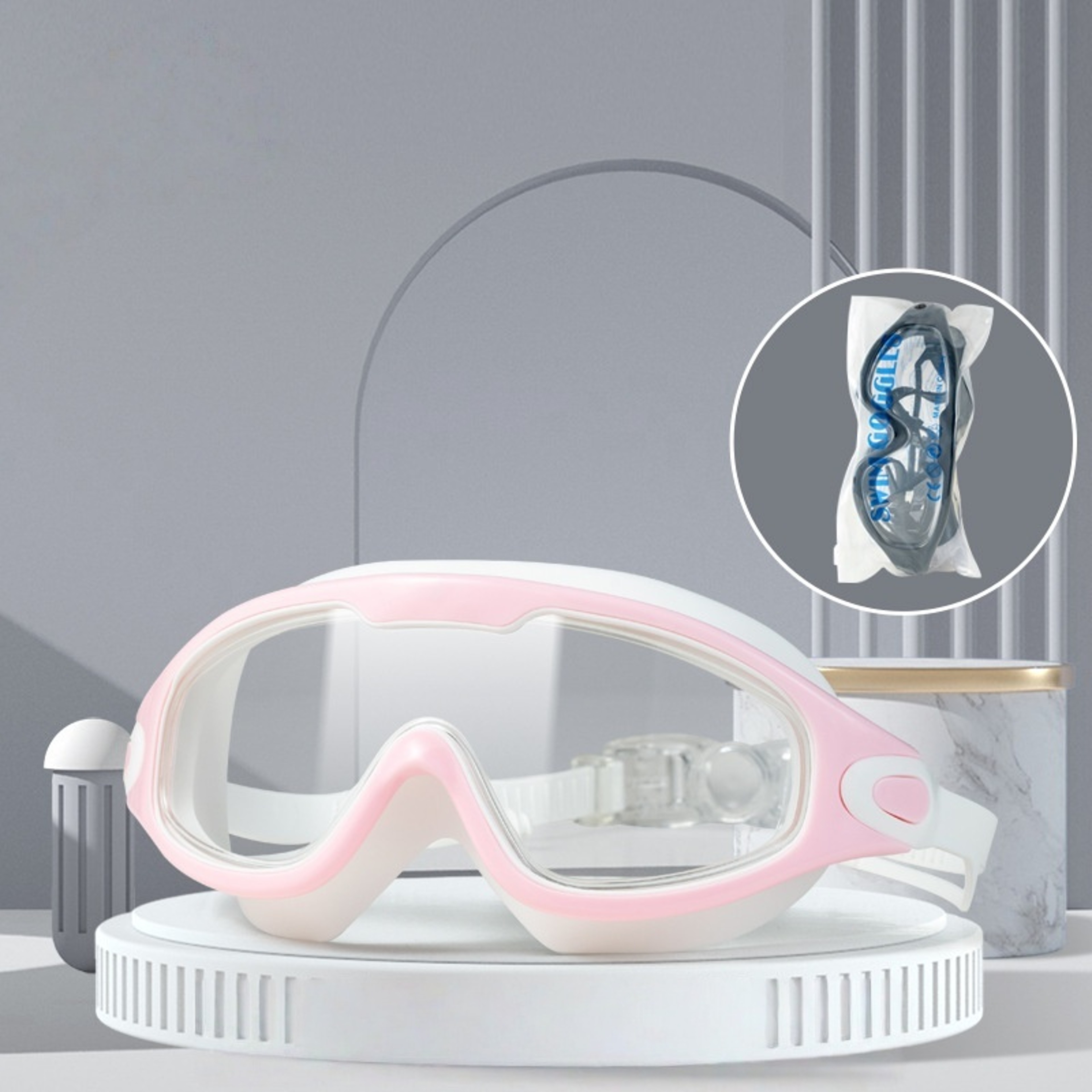 Adult Anti Fog Swimming Goggles With Waterproof Mirrored Large Frame 9