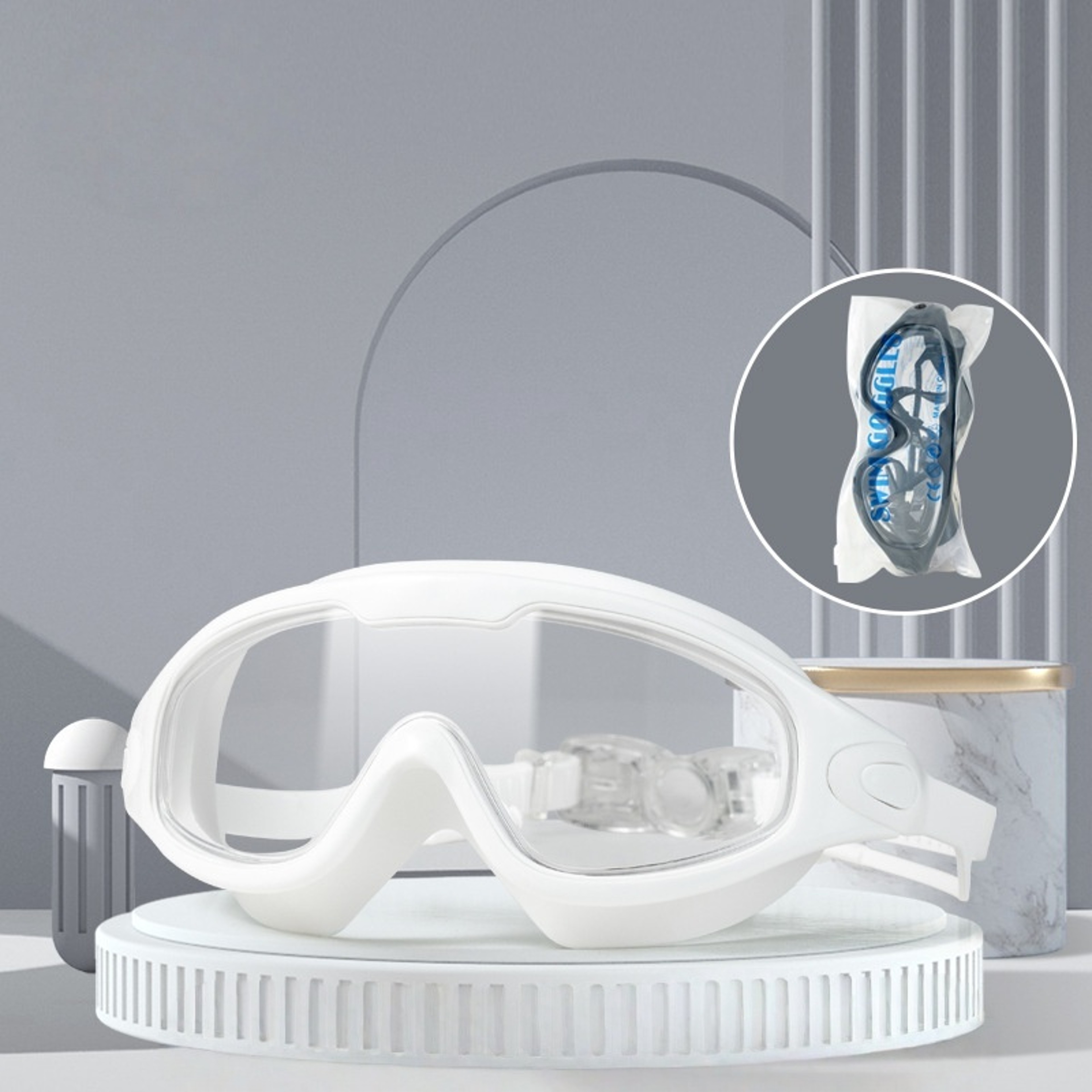 Adult Anti Fog Swimming Goggles With Waterproof Mirrored Large Frame 10