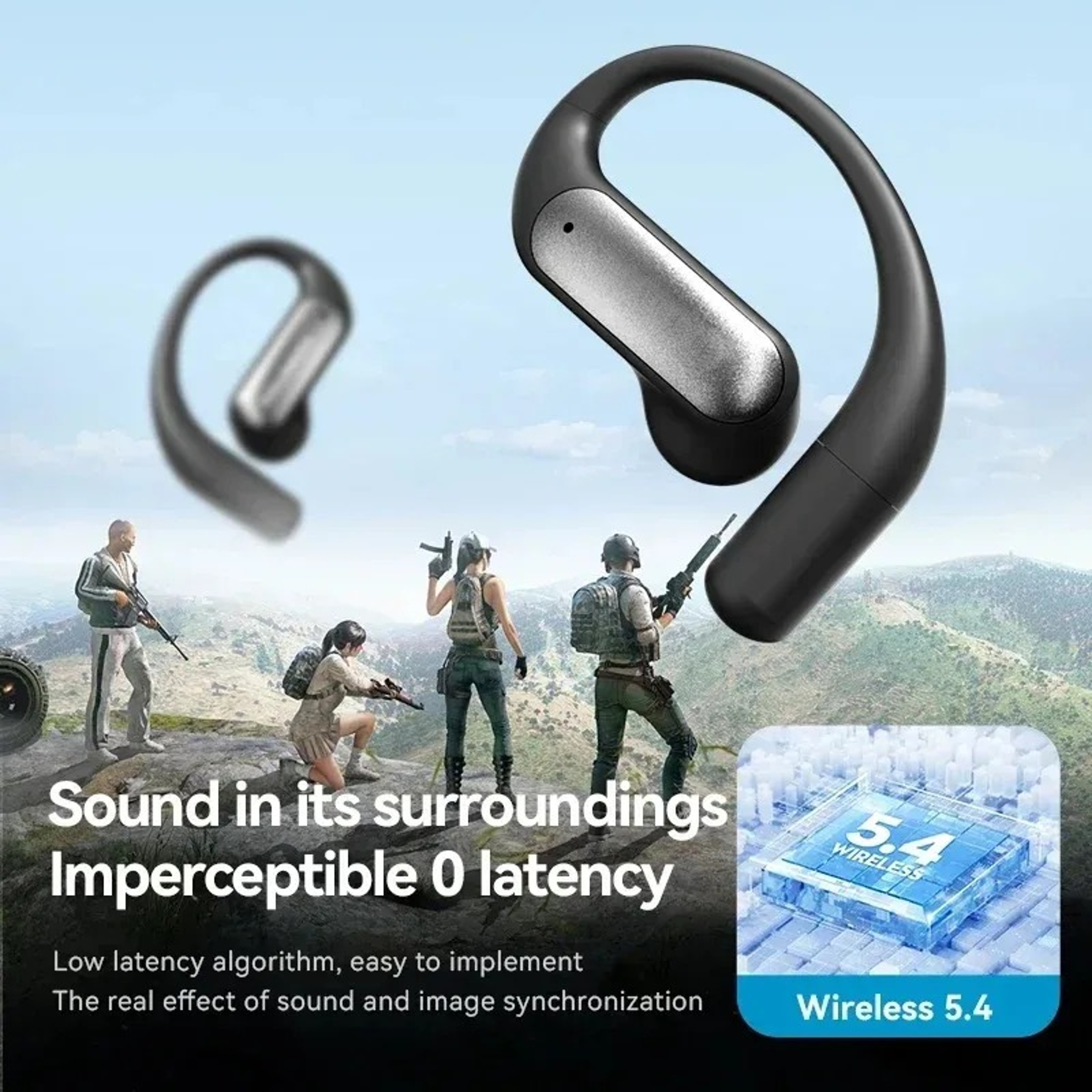 Open Ear Hook Wireless Earbuds Bluetooth Headphones with Smart Digital Display – view 4
