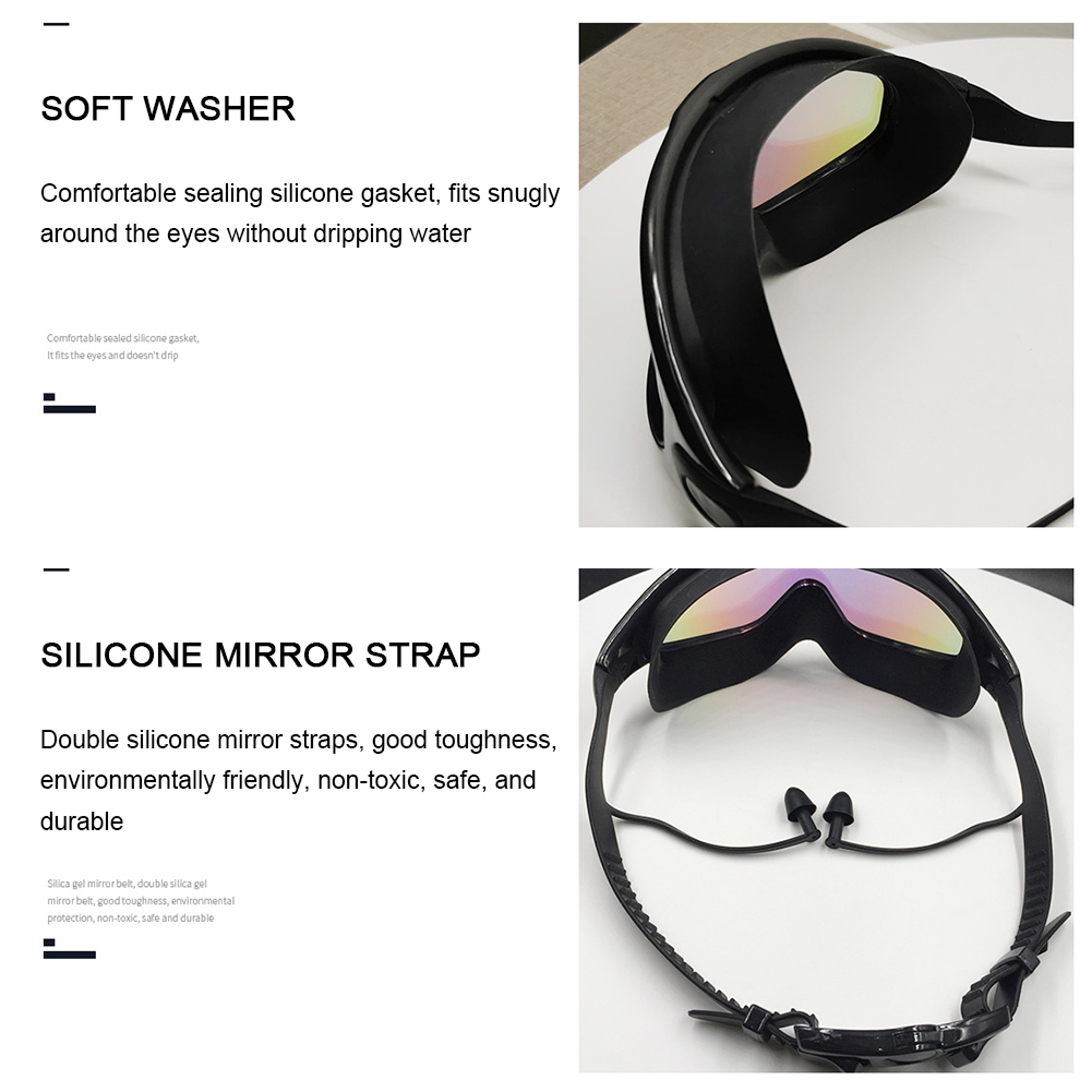 Adult UV Protection Swim Goggles Large Frame Anti Fog Swimming Glasses – view 6