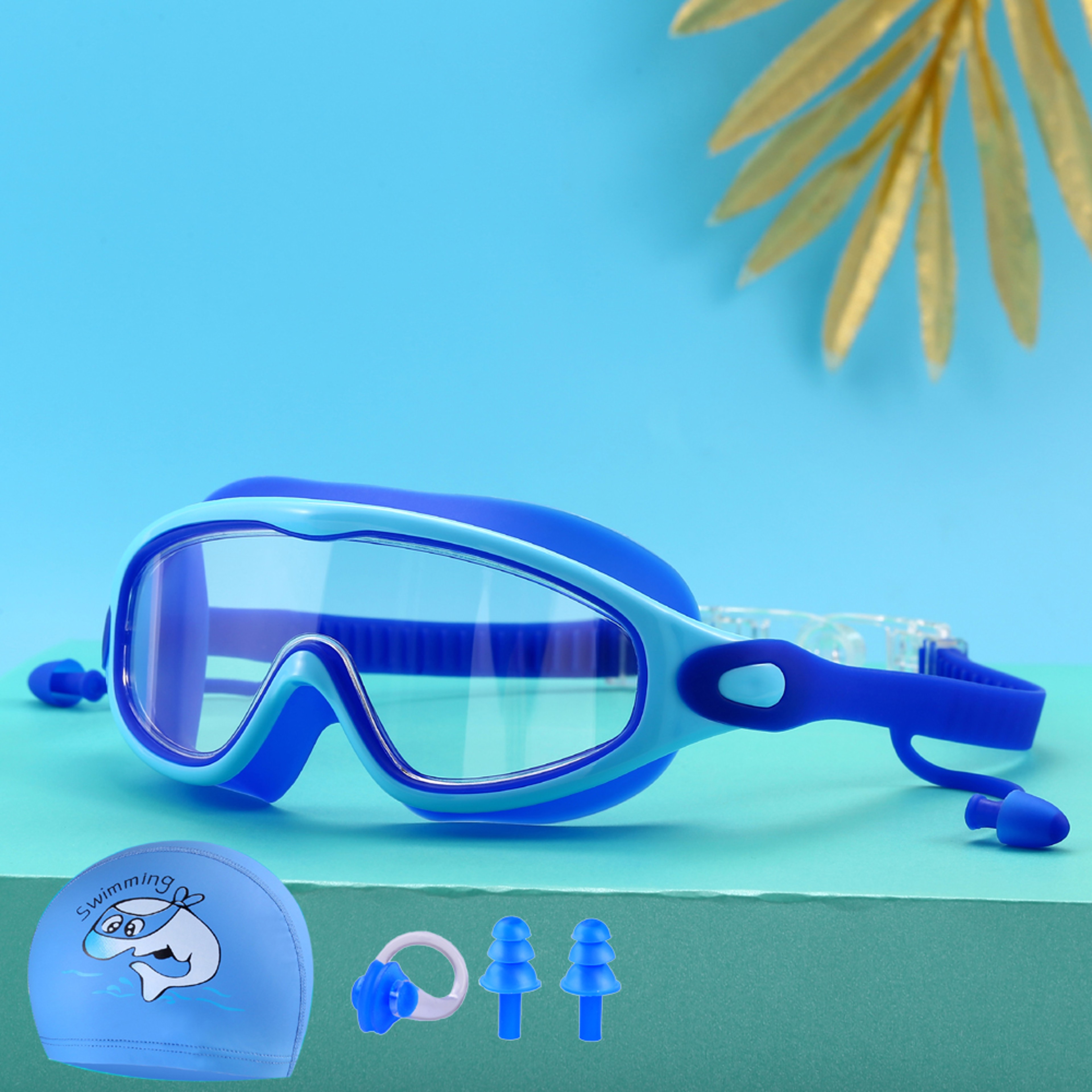 Kids Swimming Goggles Anti Fog Waterproof Large Frame Diving Glasses 3