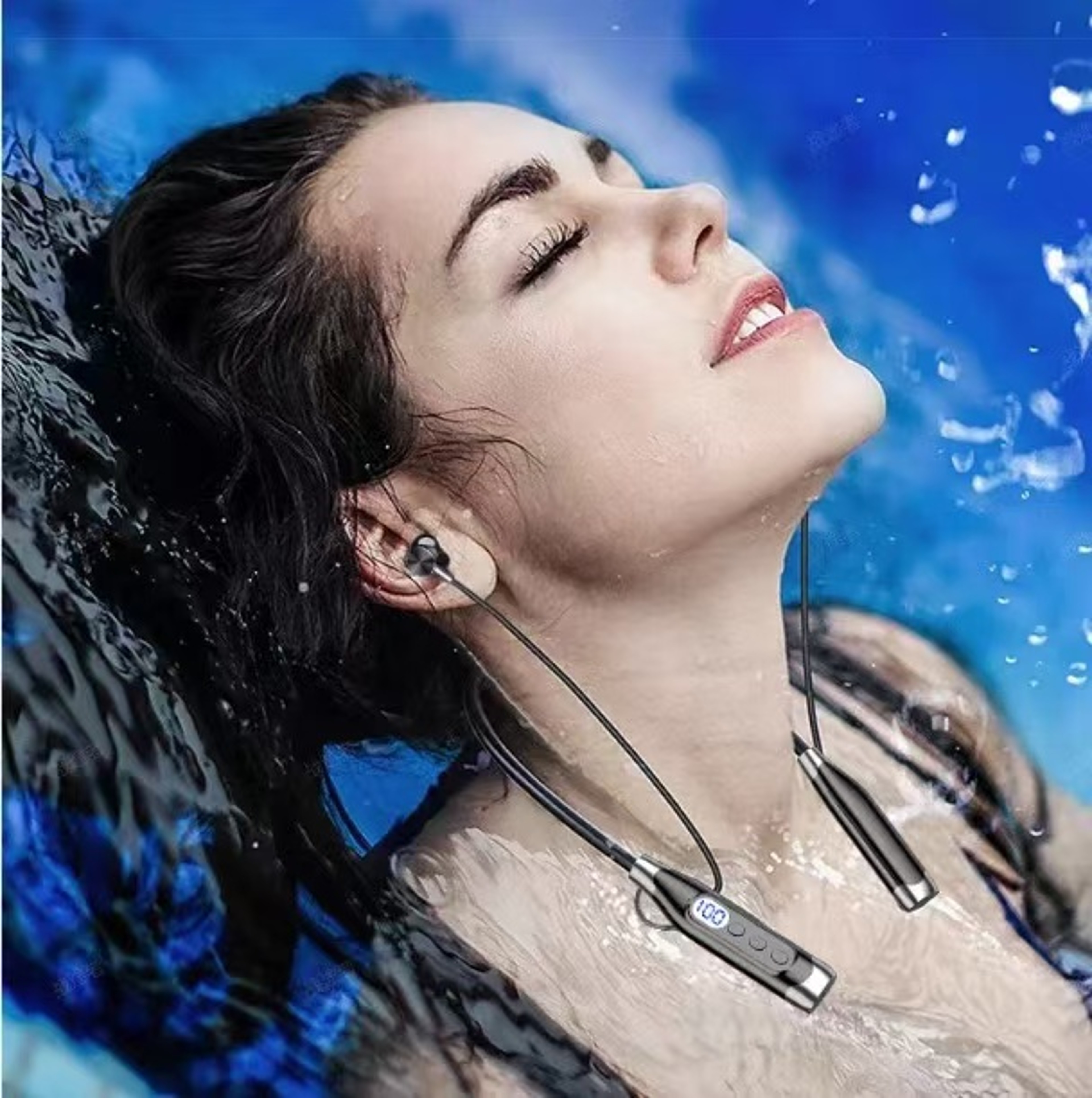 Bluetooth Neckband Wireless Earbuds with Magnetic Design and LED Display – view 5