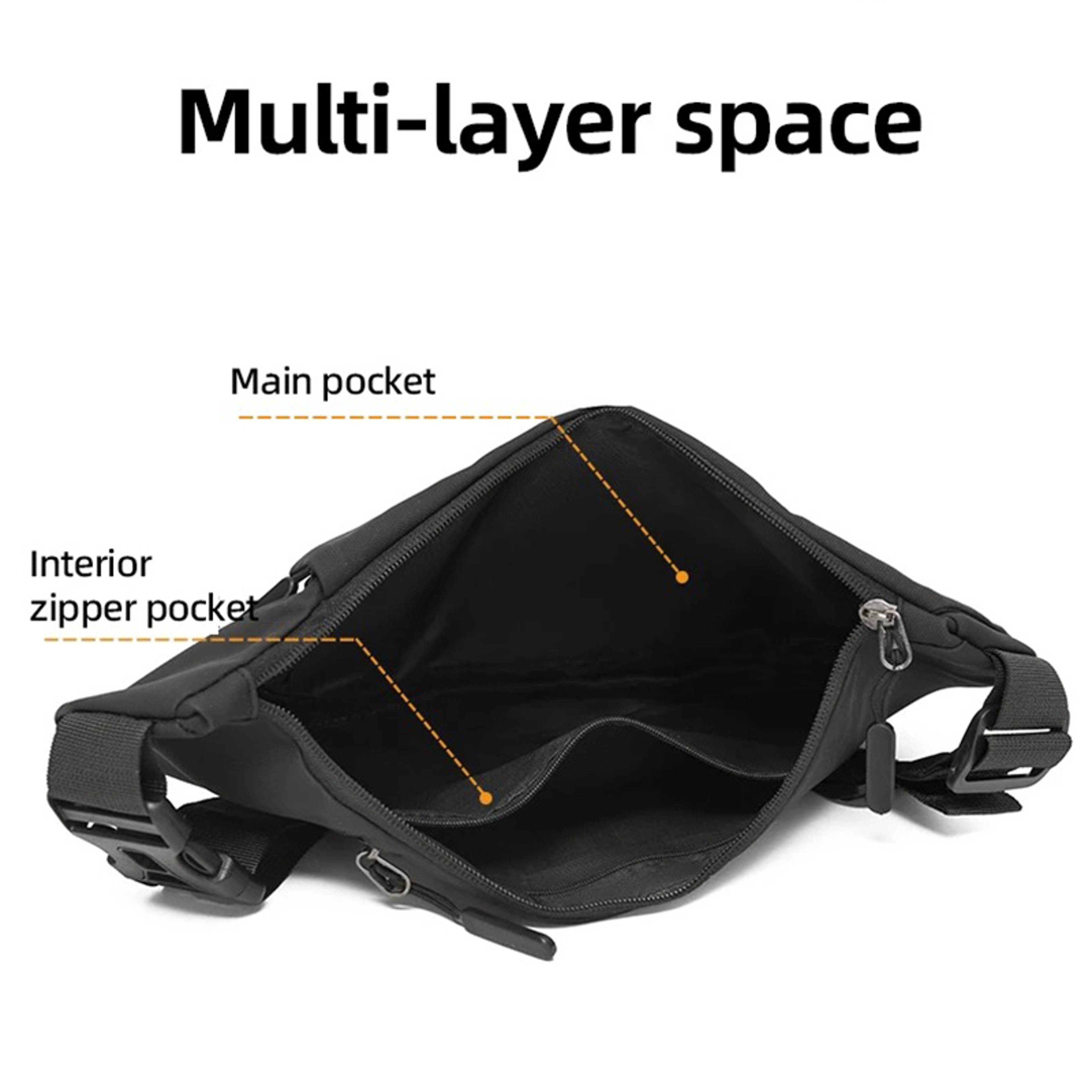 Mens Crossbody Shoulder Bag Multi Pocket Outdoor Travel Sling Bag – view 4
