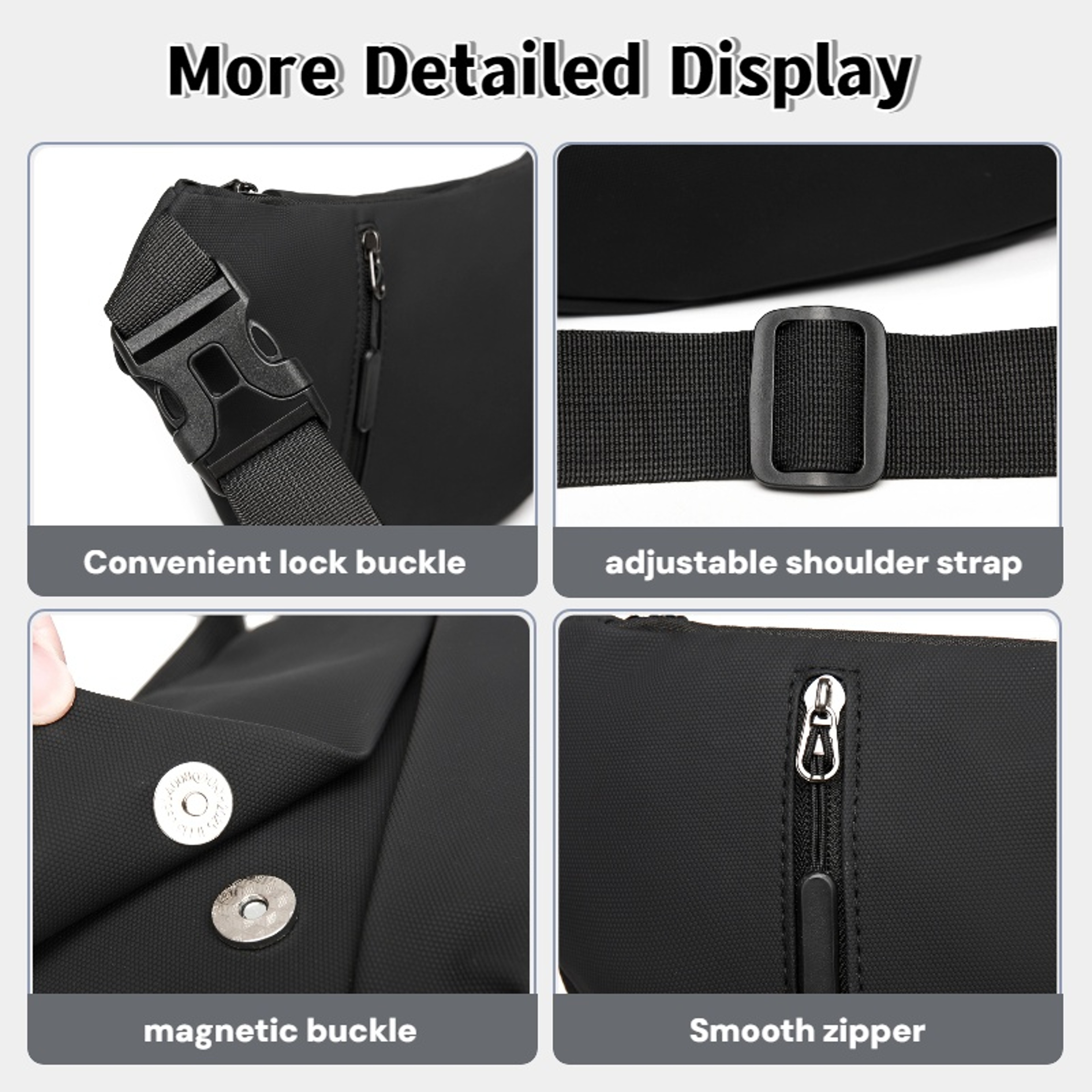 Mens Crossbody Shoulder Bag Multi Pocket Outdoor Travel Sling Bag – view 5