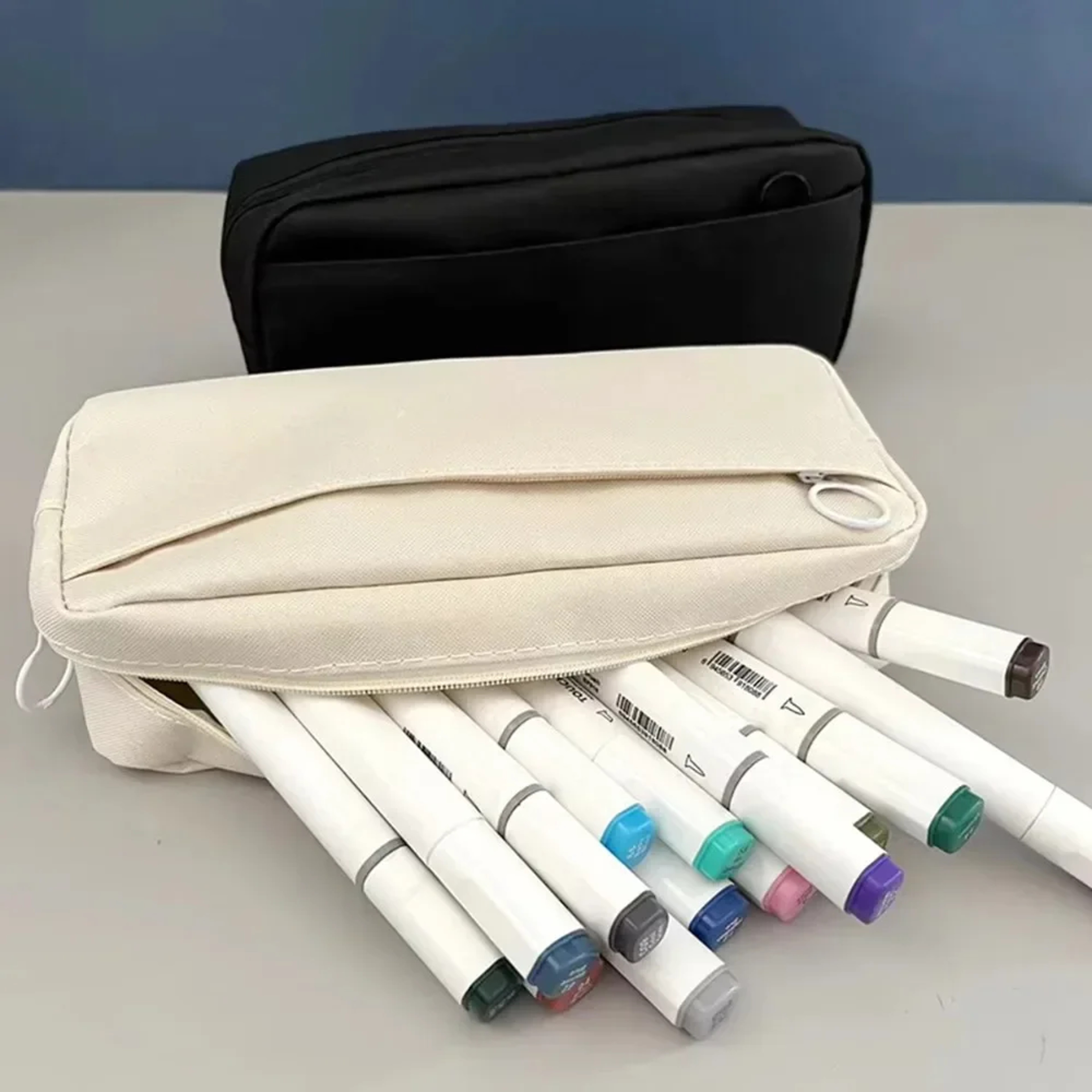 Large Capacity DIY Oxford Cloth Pencil Bag With Double Layer Organizer 1