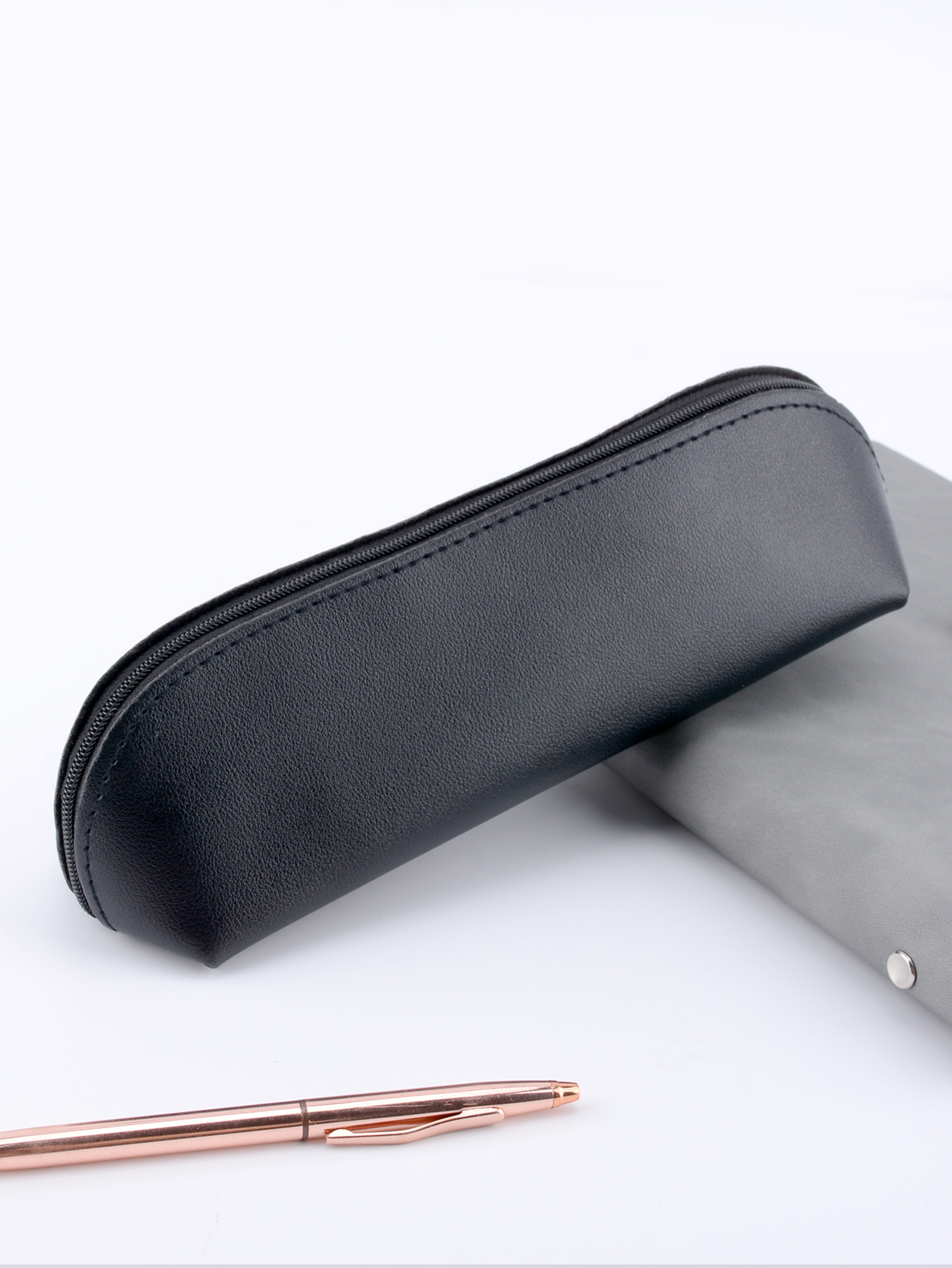 PU Leather Pencil Case Stylish Stationery Organizer Pen Storage Bag for School Office – view 4