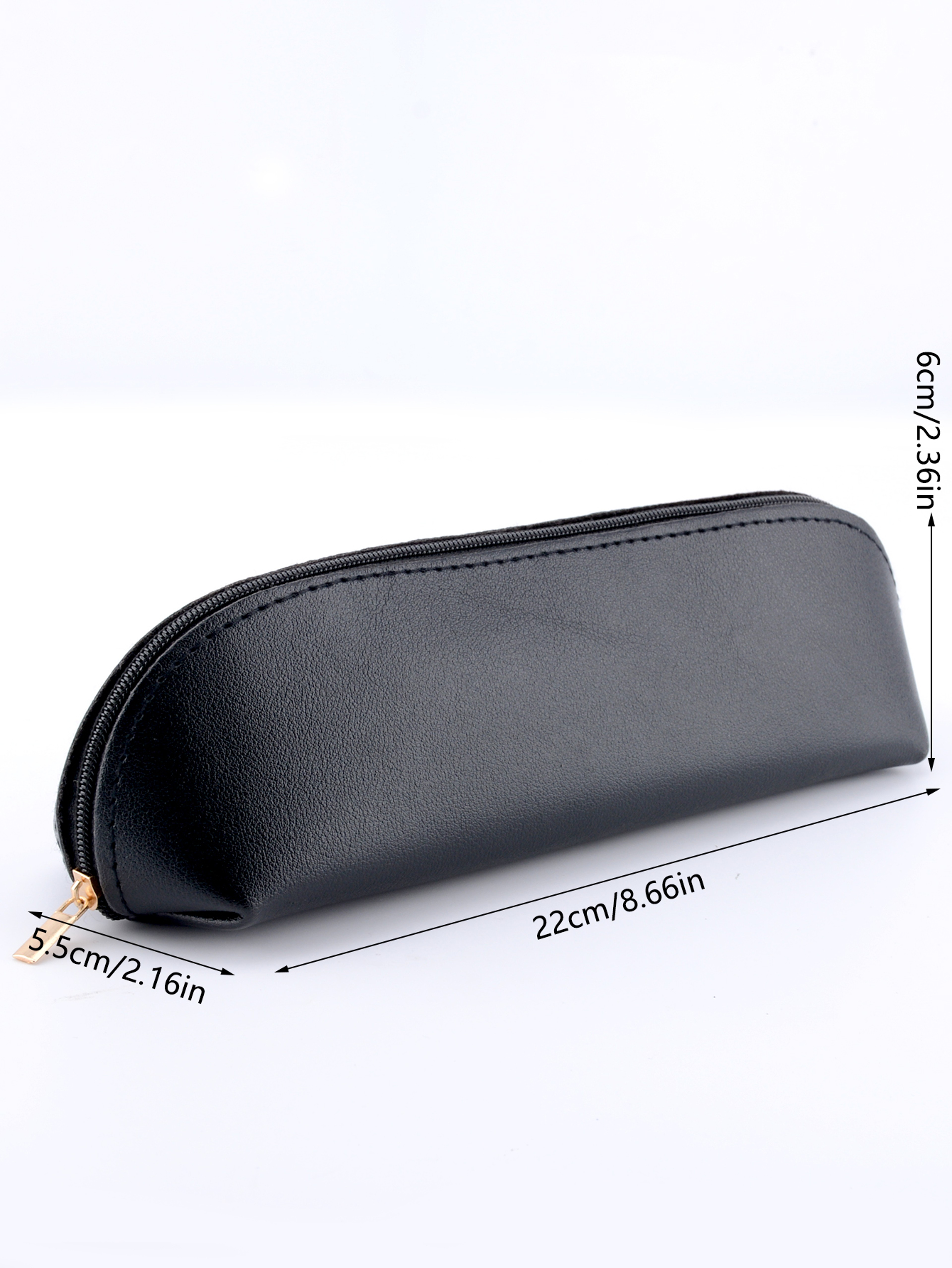 PU Leather Pencil Case Stylish Stationery Organizer Pen Storage Bag for School Office – view 6