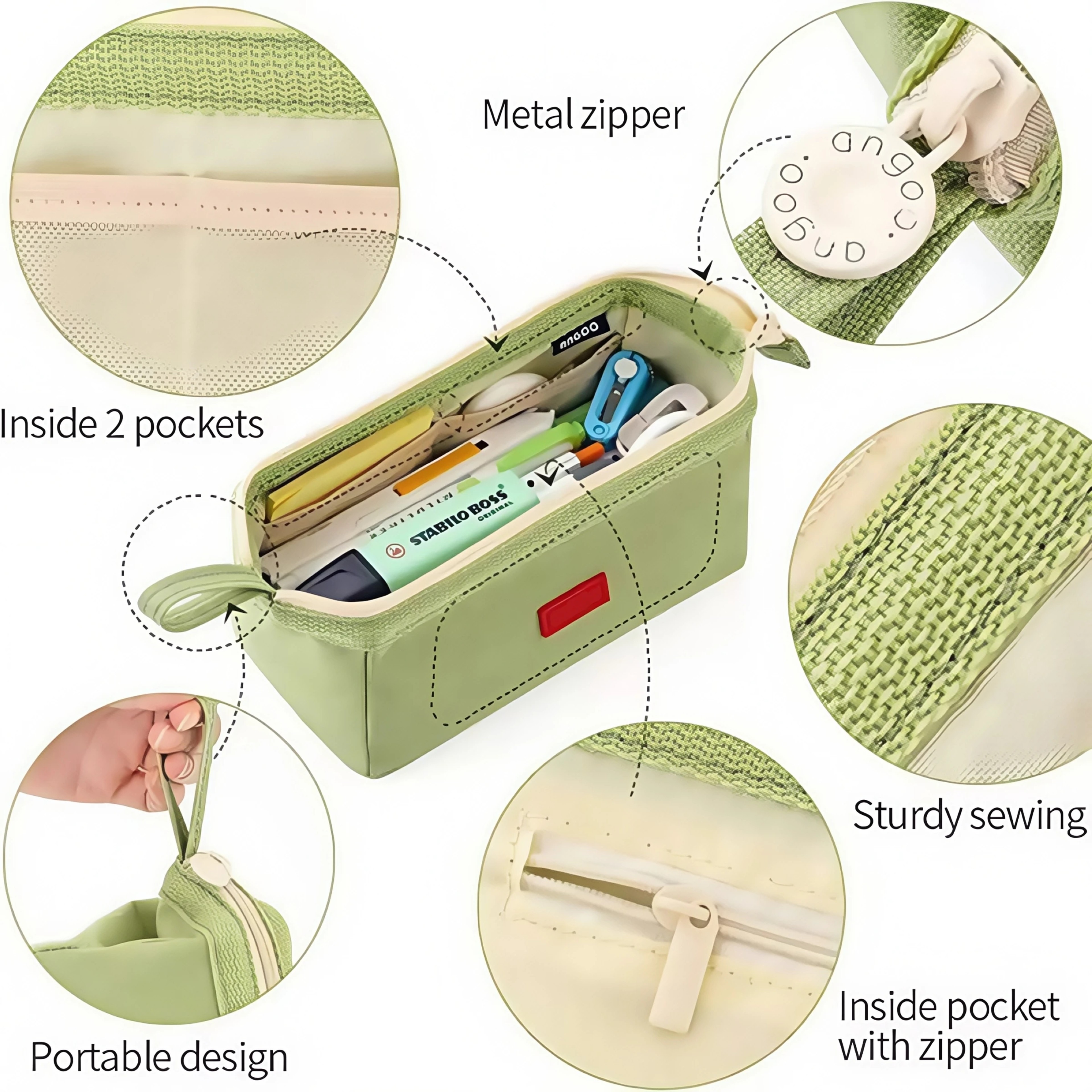 Large Capacity Multilayer Pencil Case Organizer for School Office Travel and Cosmetics – view 2